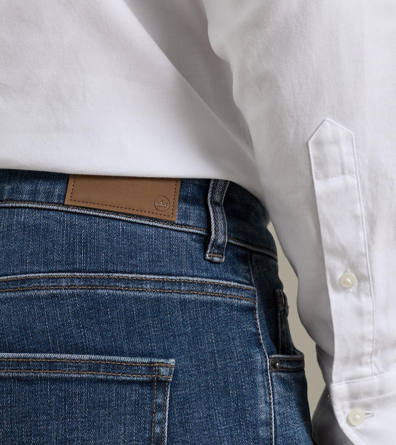 Crown Heritage Five Pocket Denim in INDIGO BLUE WASH - Alternate Image 3