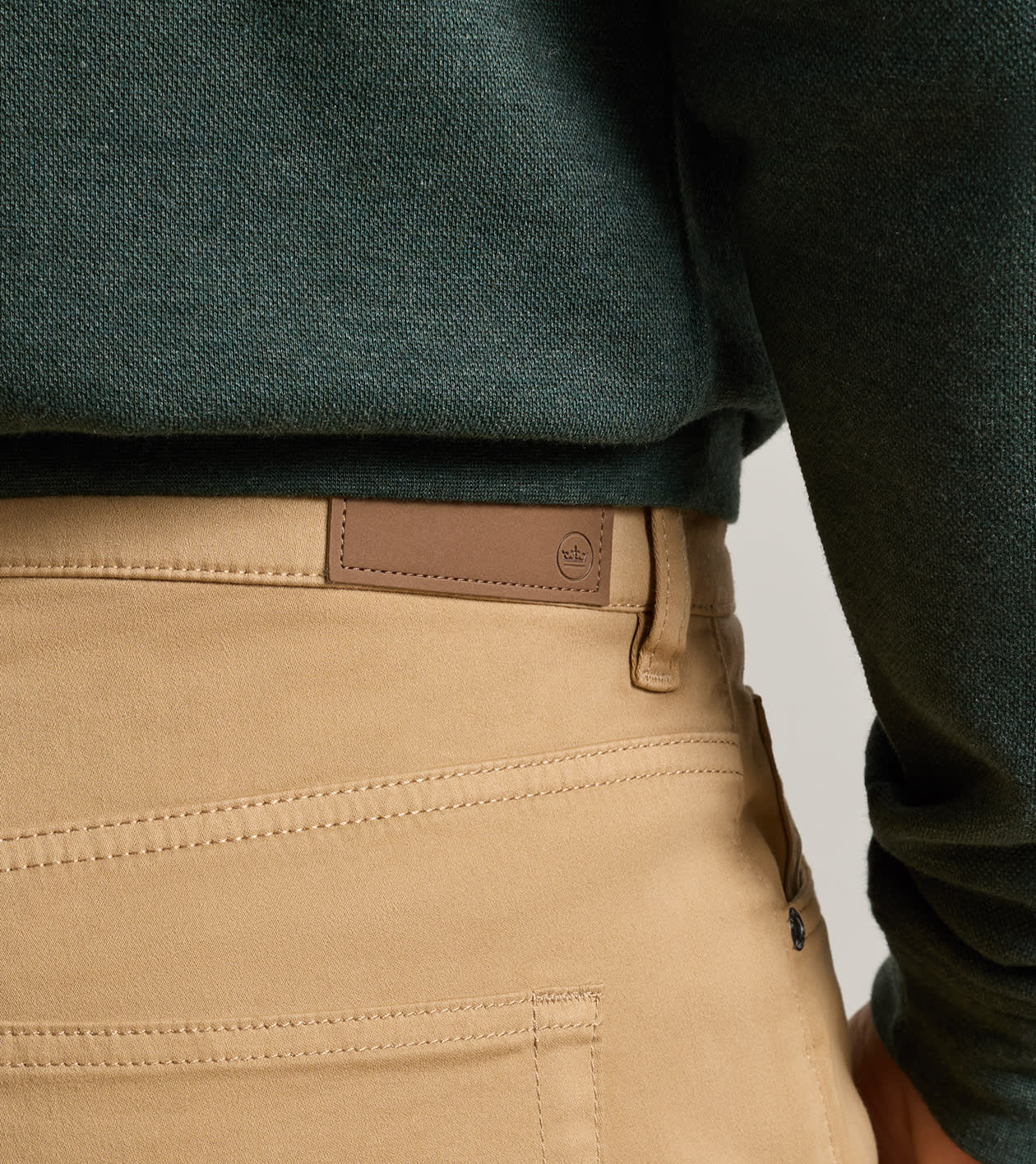 Signature Sateen Five-Pocket Trouser in Peanut - Alternate Image 3