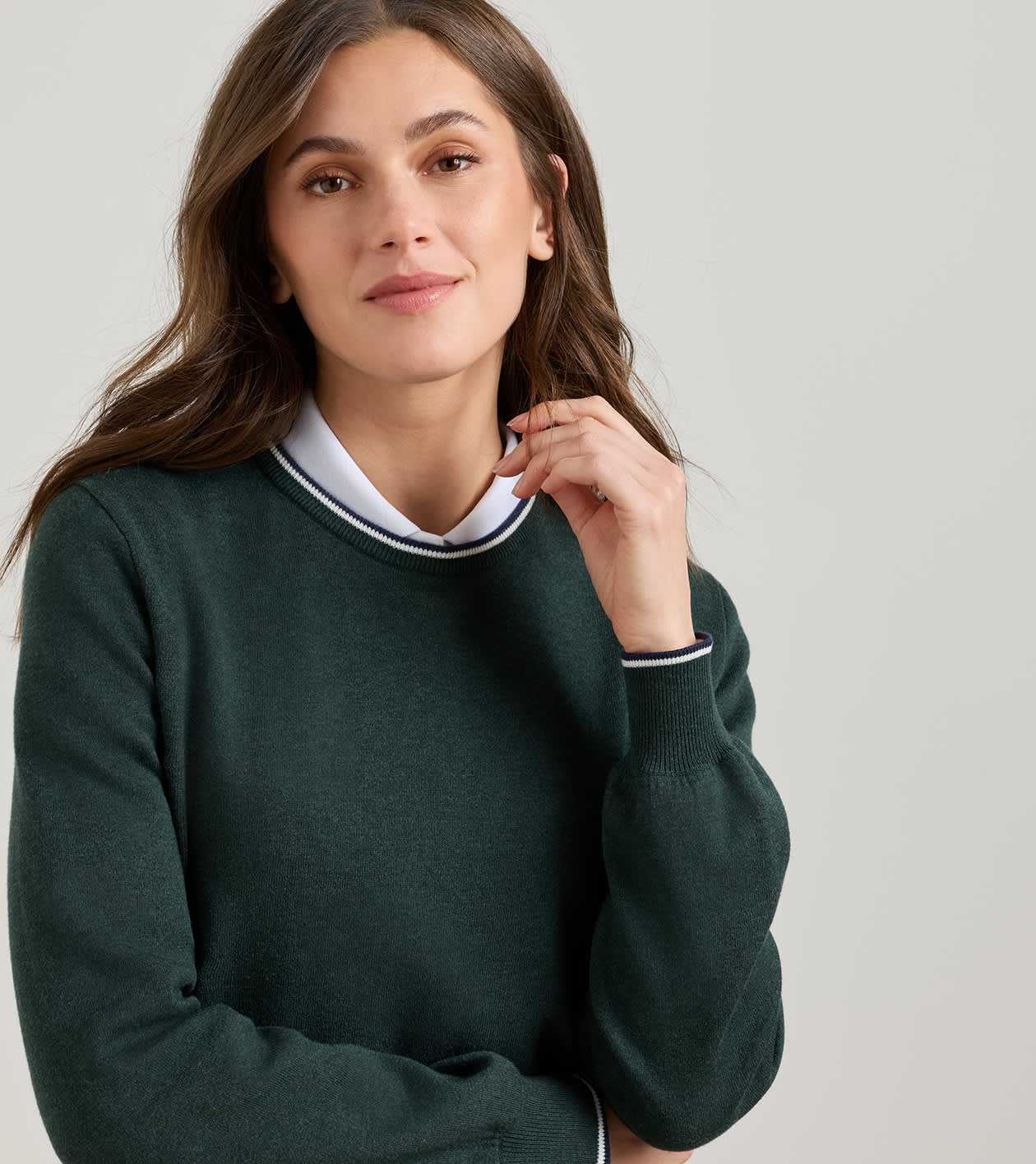 Coolspun Lite Cotton Crewneck in PINE BROOK - Alternate Image 3