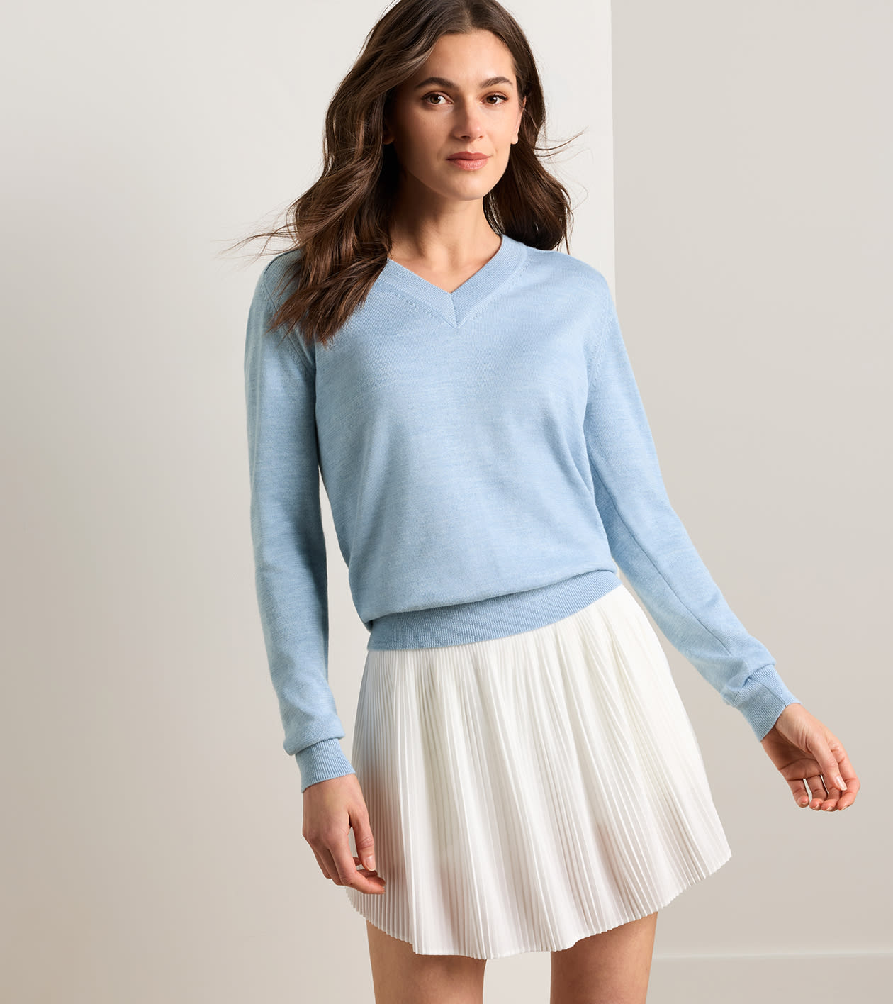 Solarspun Sport Merino V-Neck Sweater | Women's Tops | Peter Millar