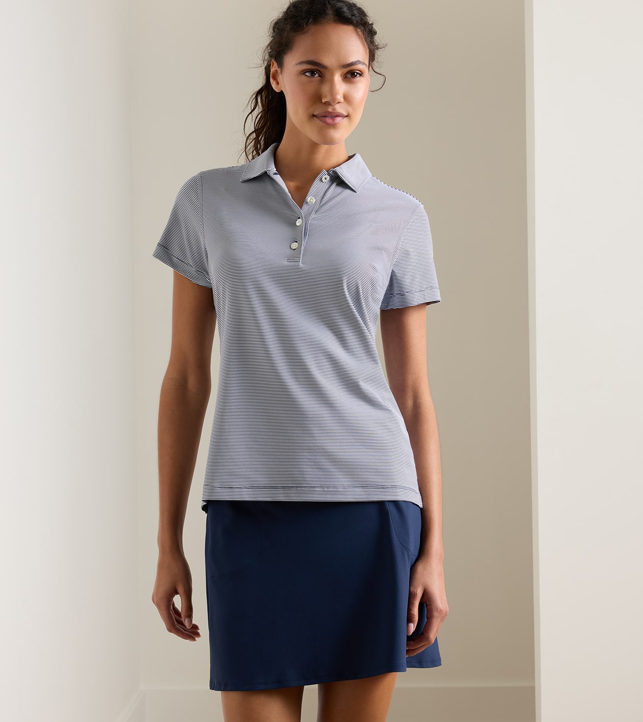 Jubilee Short-Sleeve Button Polo in Navy - Alternate Image 1