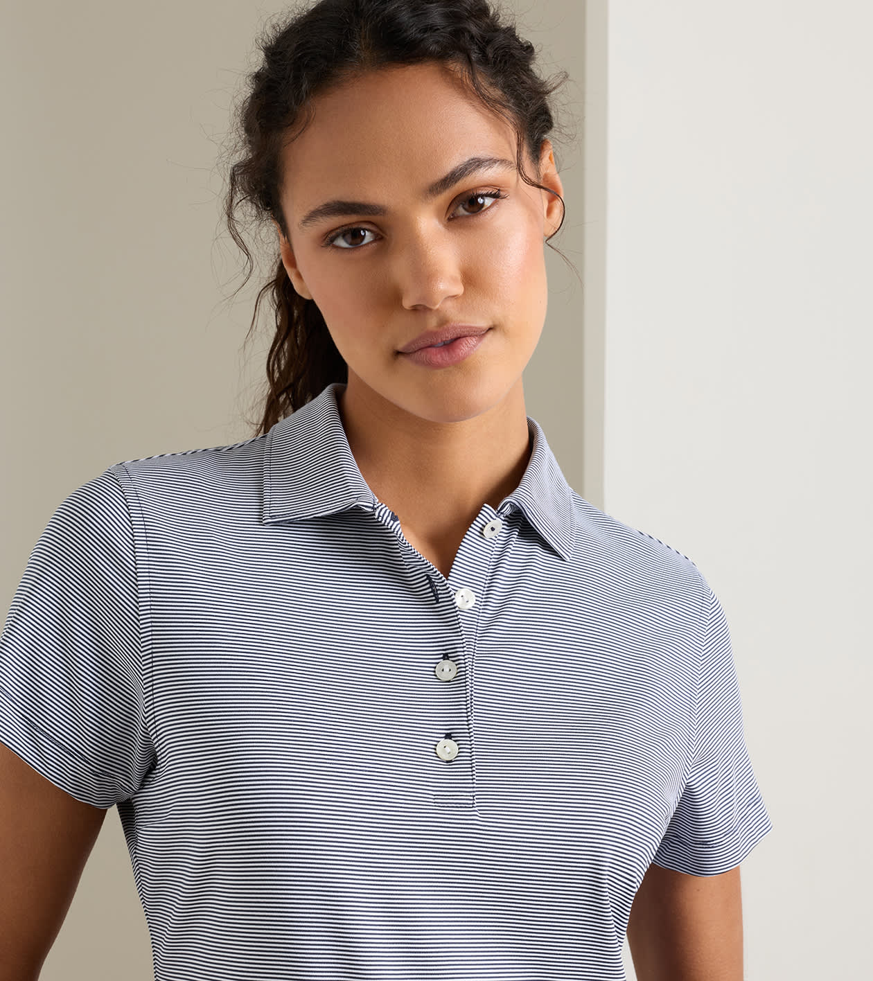 Jubilee Short-Sleeve Button Polo in Navy - Alternate Image 4