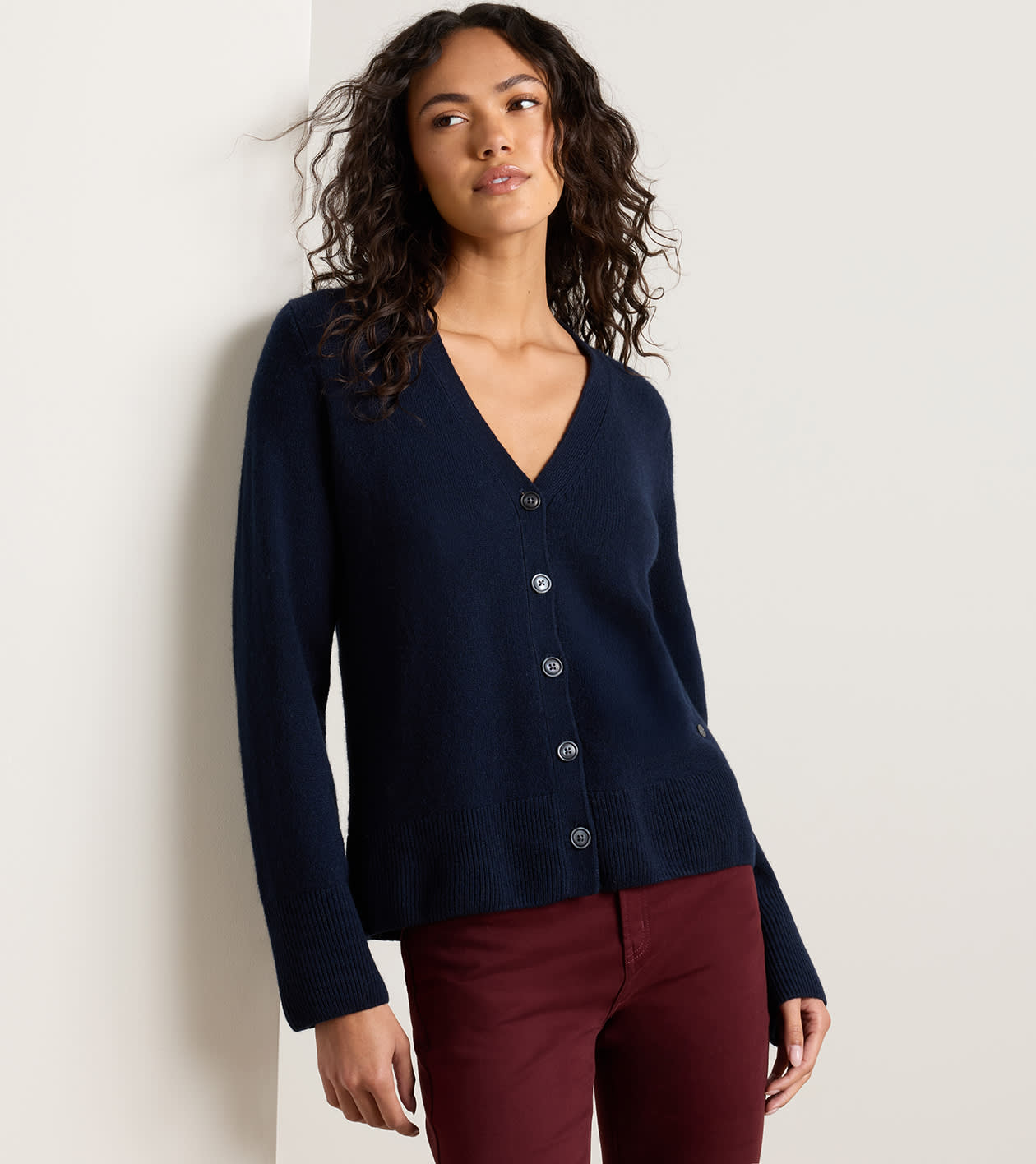 Langsford Button Cardigan in Navy - Alternate Image 1