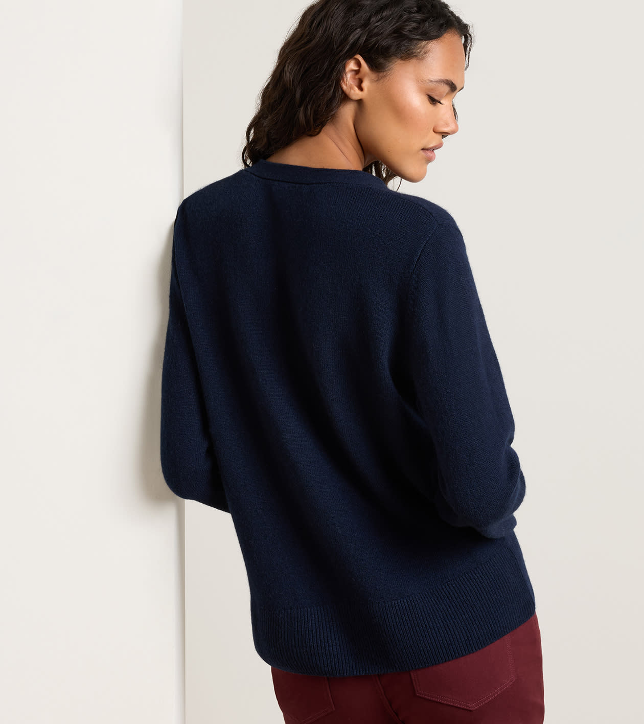 Langsford Button Cardigan in Navy - Alternate Image 2