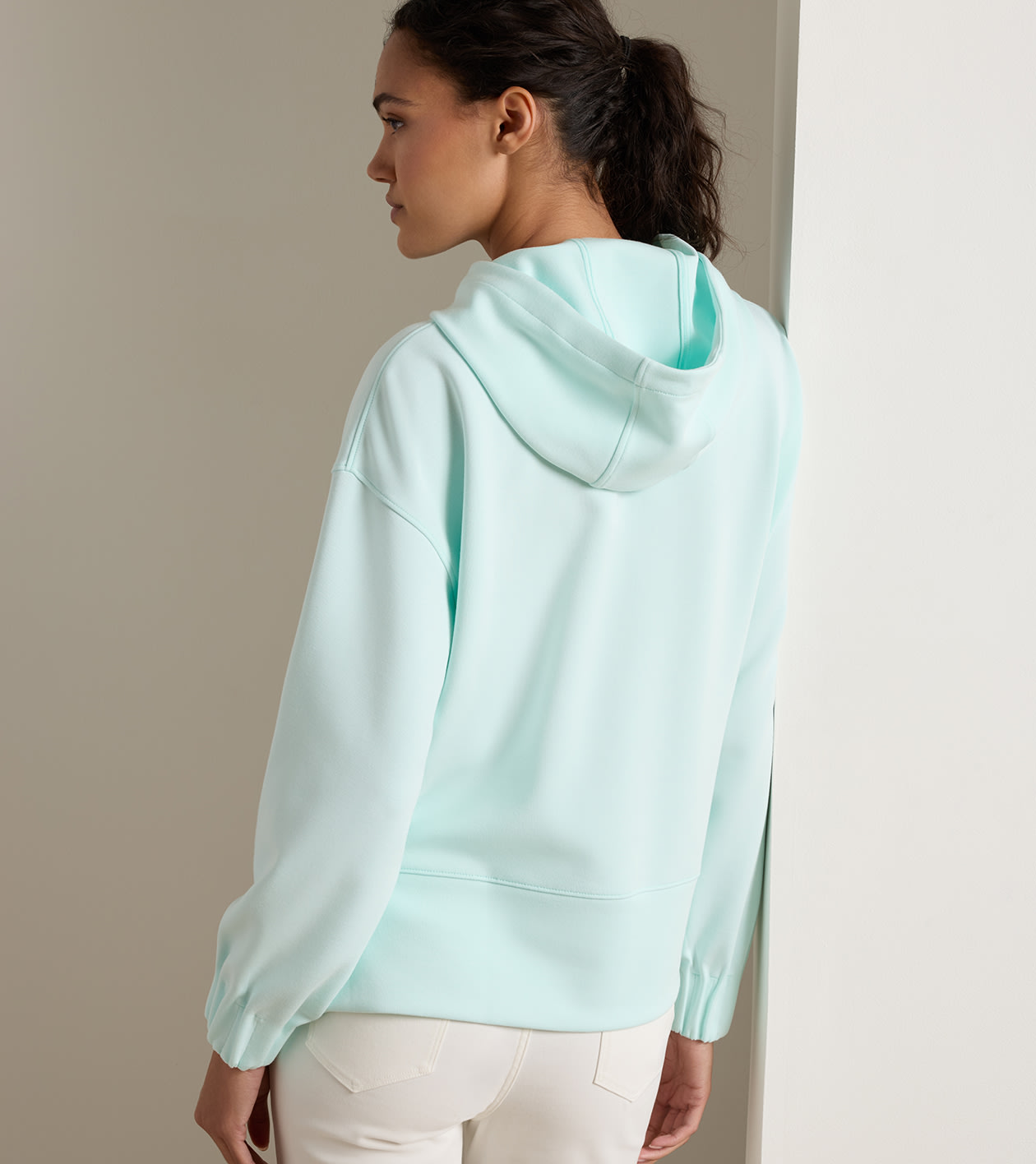 Flora Knit Melange Hoodie in OCEAN AIR - Alternate Image 2