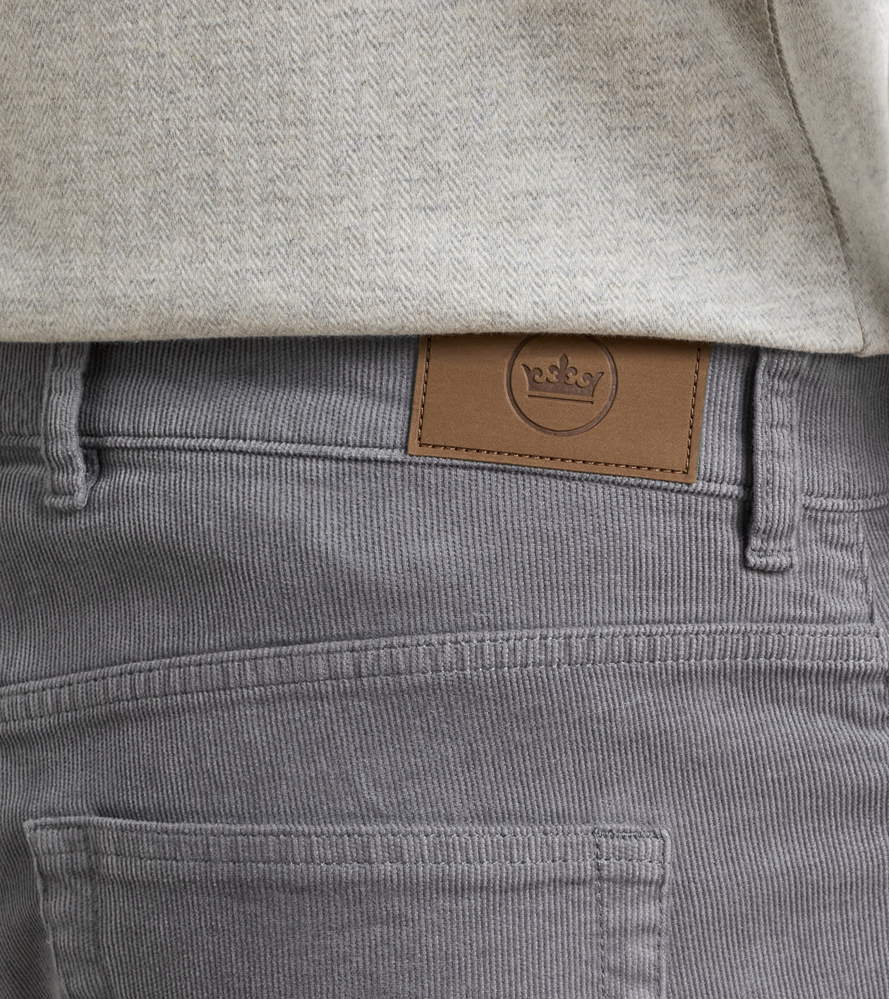 Classic Comfort Corduroy Five Pocket Trouser in OSLO GREY - Alternate Image 3