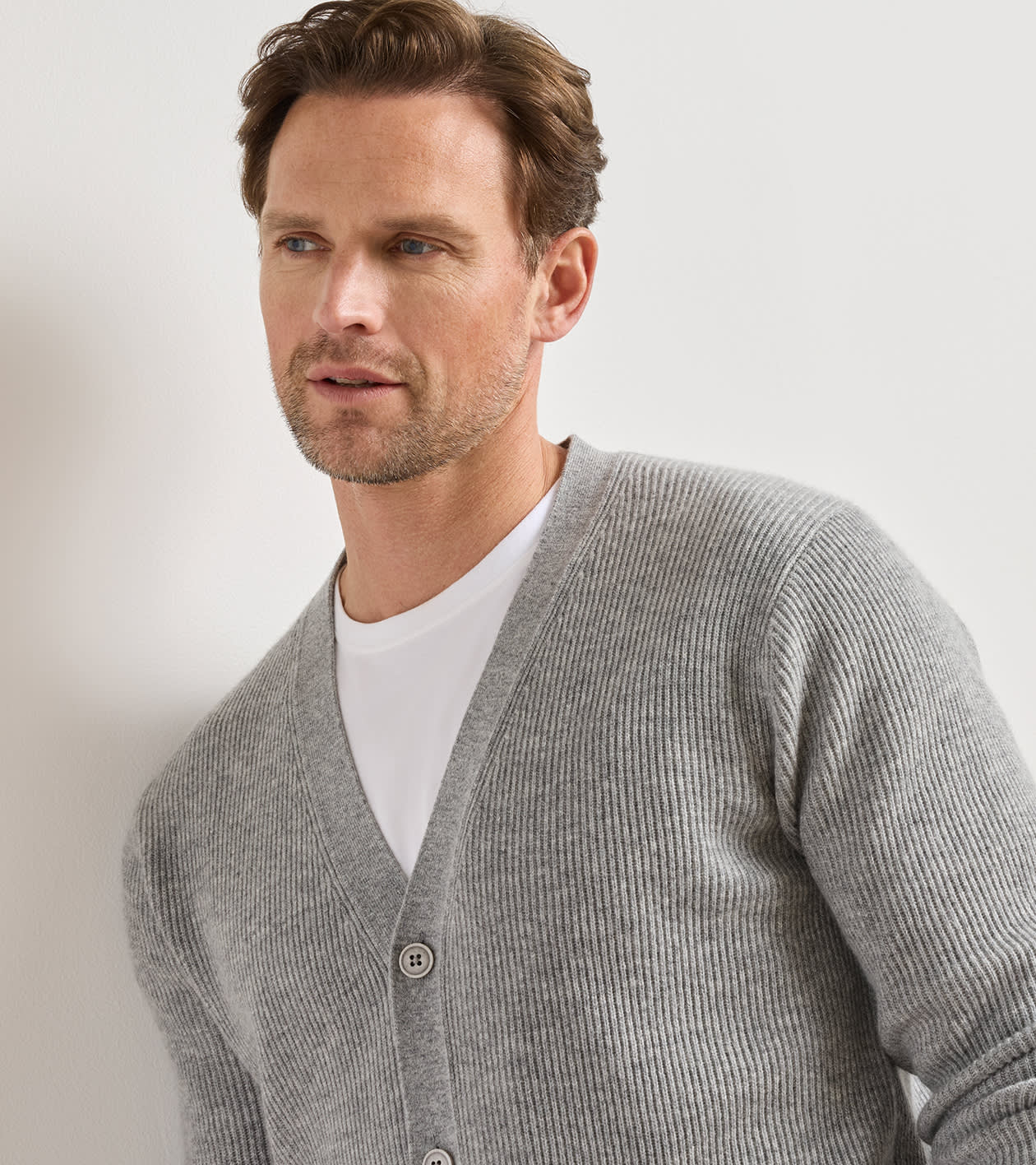 Alpine V-Neck Cardigan Sweater in Gale Grey - Alternate Image 3