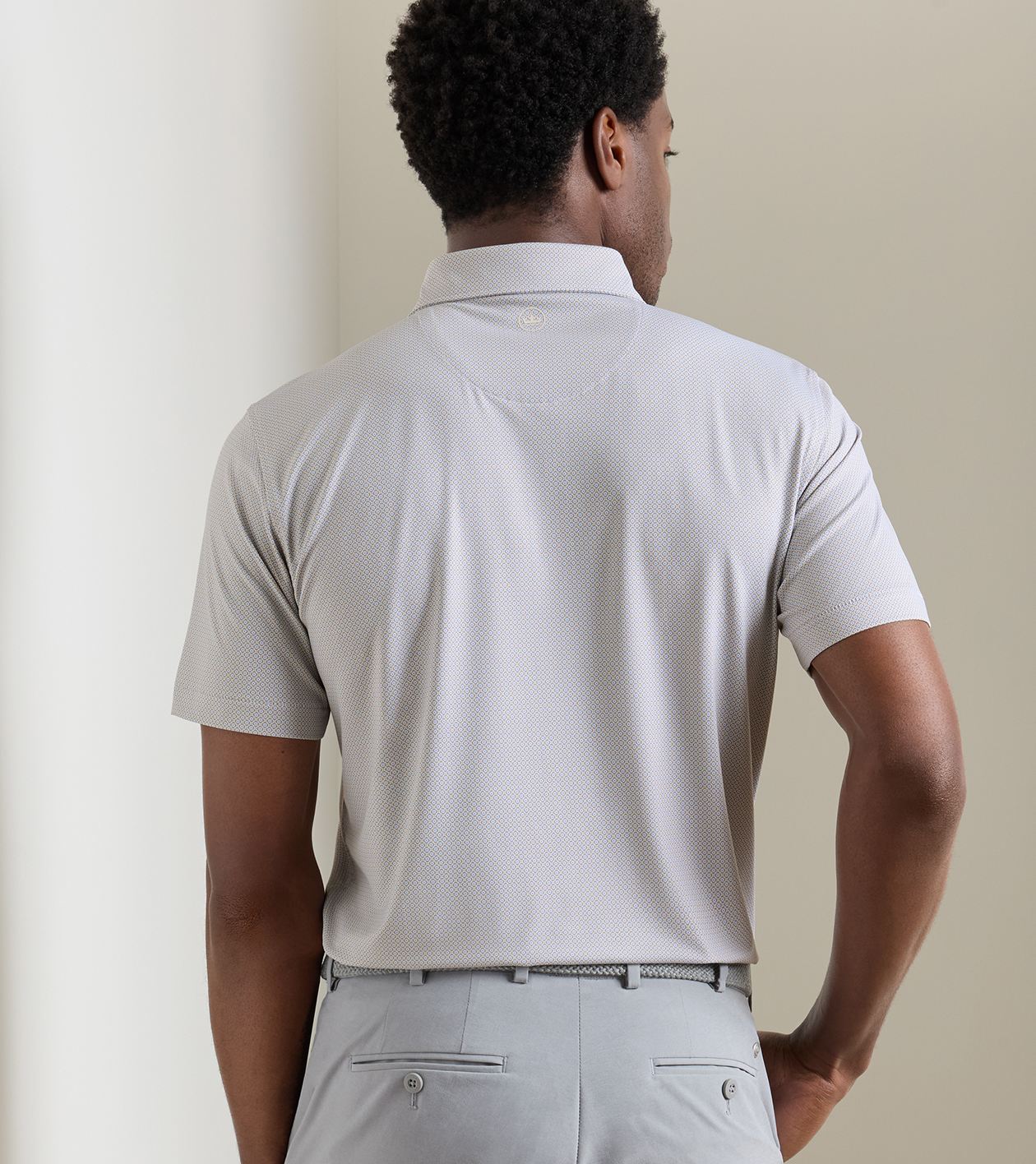 Caldara Performance Jersey Polo in White - Alternate Image 2