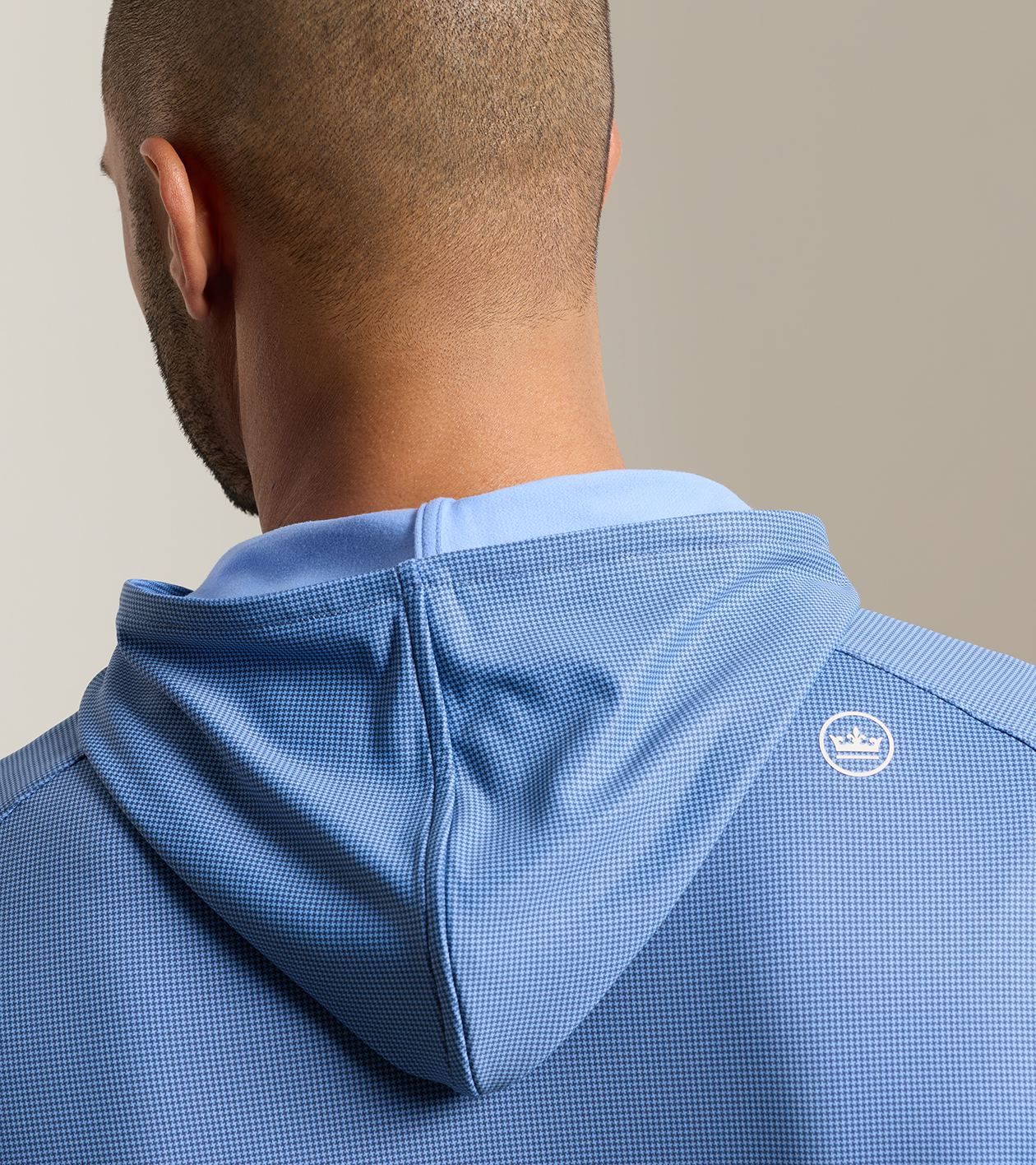 Pine Houndstooth Performance Hoodie in BALI BLUE - Alternate Image 3