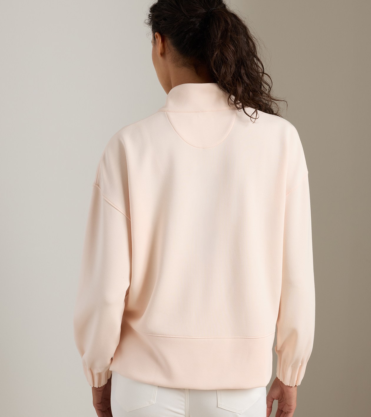 Flora Knit Half-Zip Pullover in ROSEWATER - Alternate Image 2