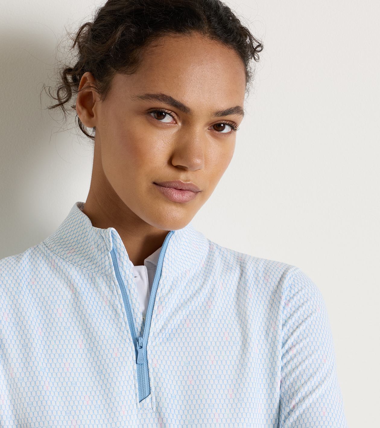 Perth Courtside Charm Printed Performance Quarter-Zip in Multi - Alternate Image 4