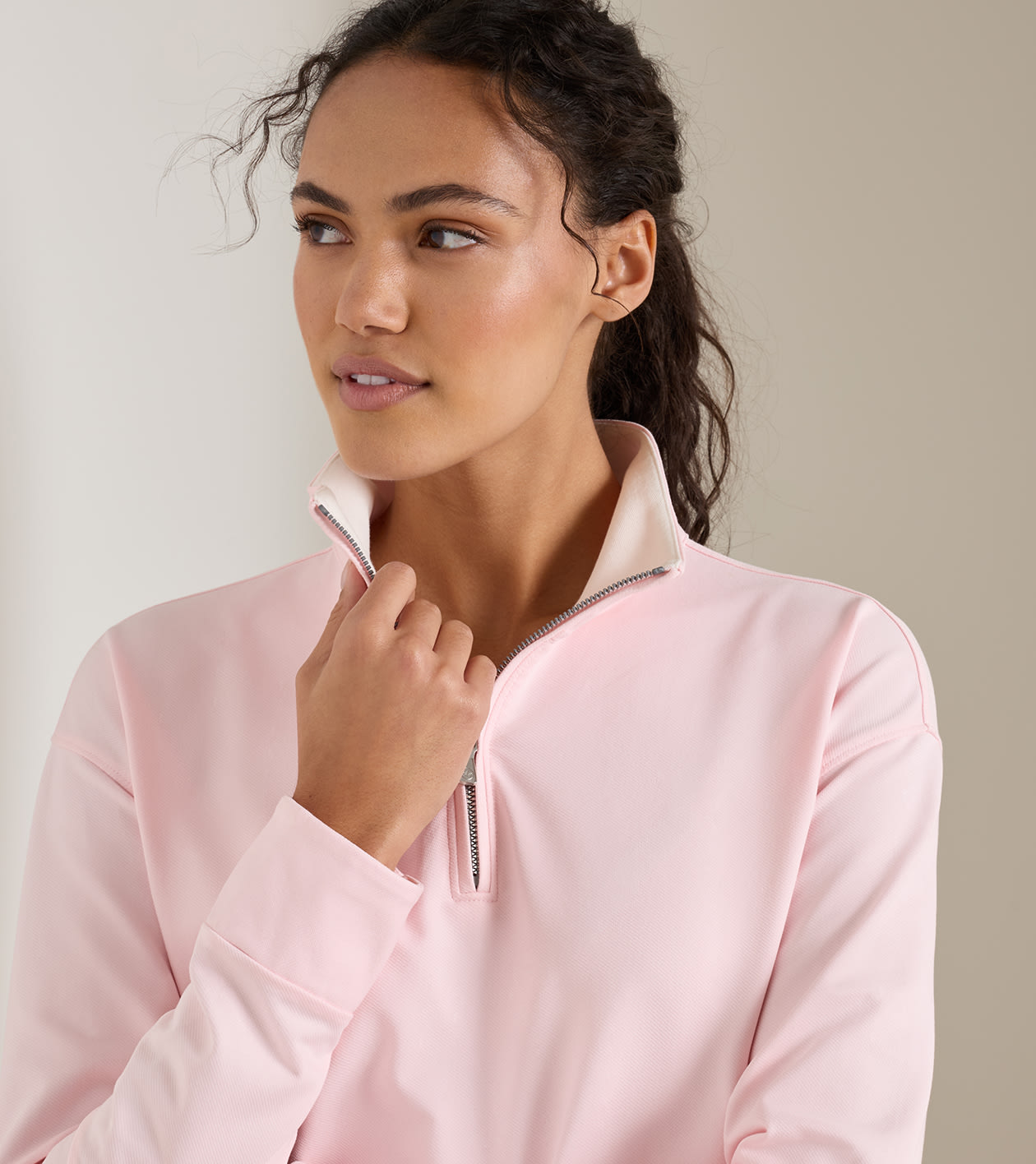 Coolspun Lite Cotton Quarter-Zip Pullover | Women's Tops | Peter