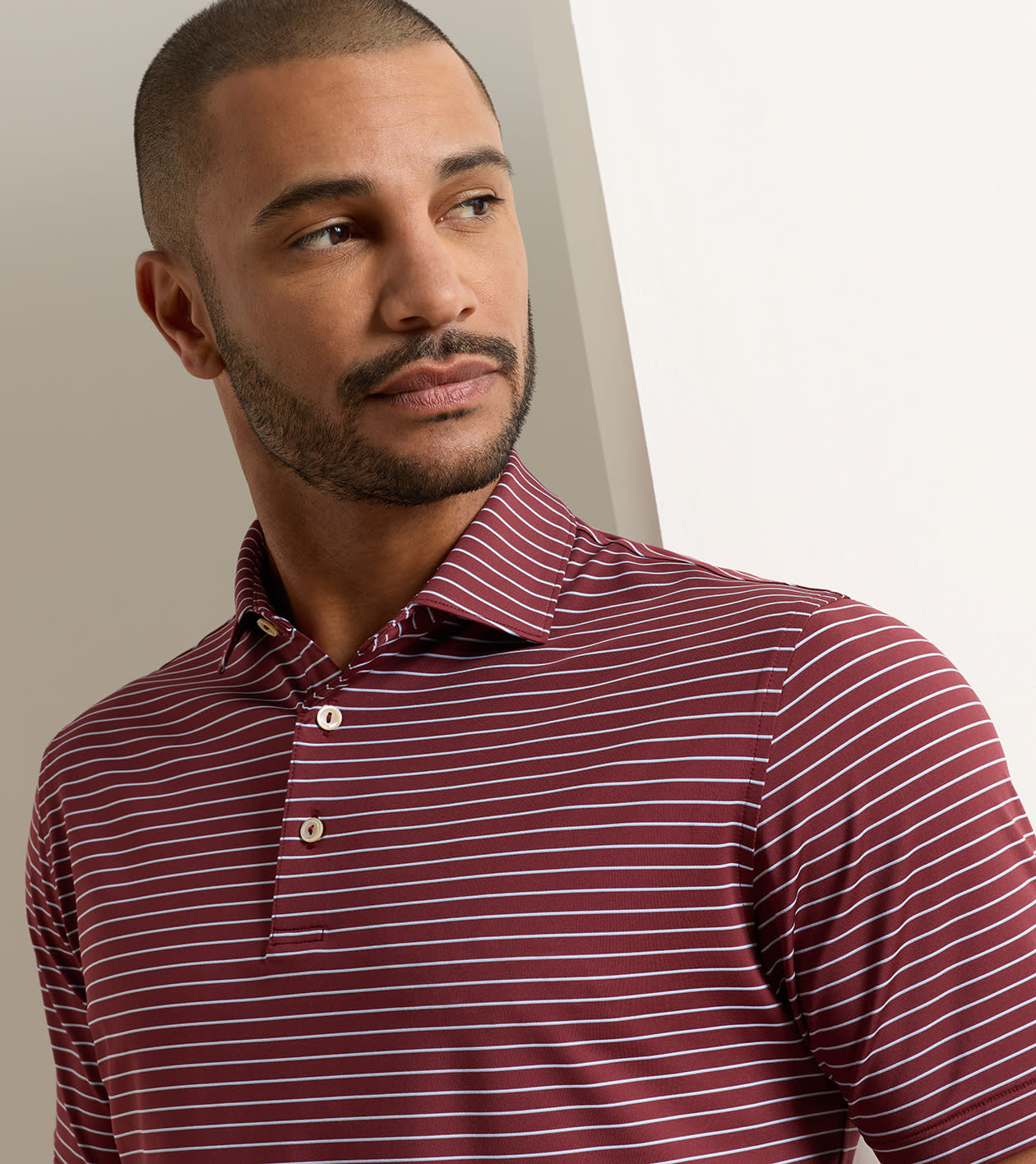Oaks Performance Jersey Polo in Bordeaux - Alternate Image 4