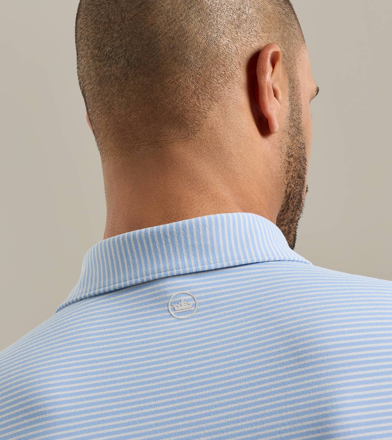 Lyons Stripe Performance Jersey Long-Sleeve Polo in LAKESIDE - Alternate Image 3