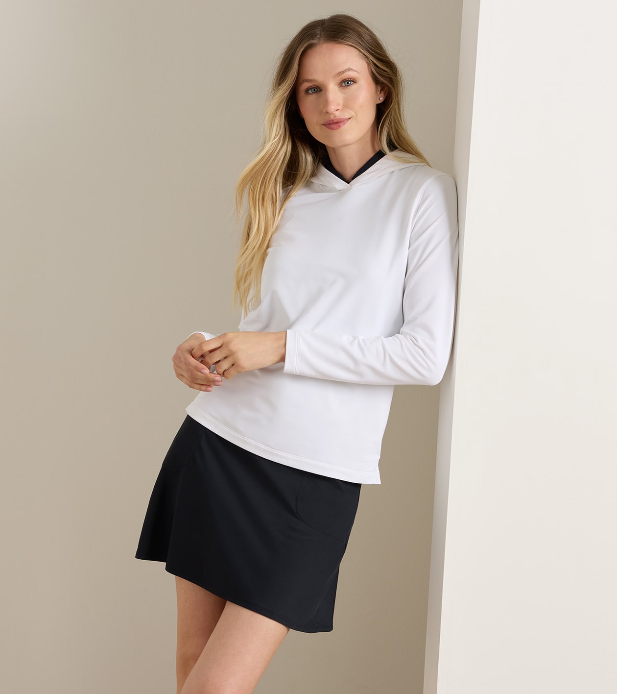 Women's Pine Performance Hoodie in White - Alternate Image 1
