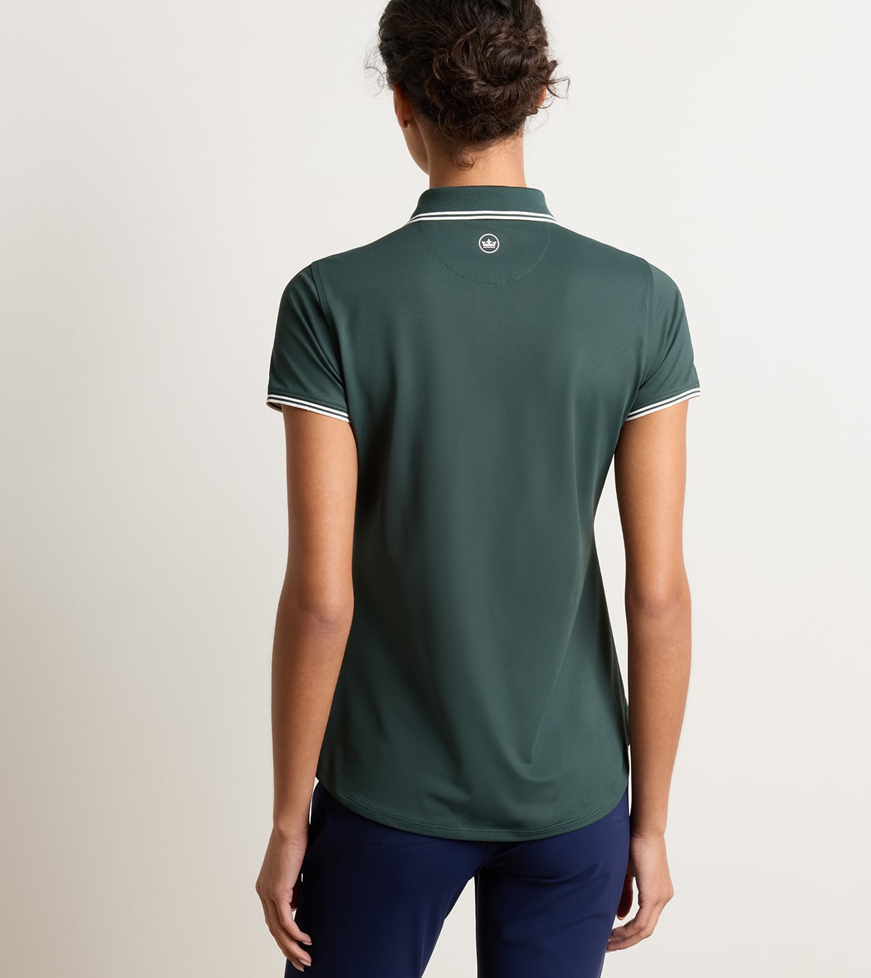 Canterbury Tipped Sport Mesh Short-Sleeve Polo in PINE BROOK / SOFT WHITE - Alternate Image 2