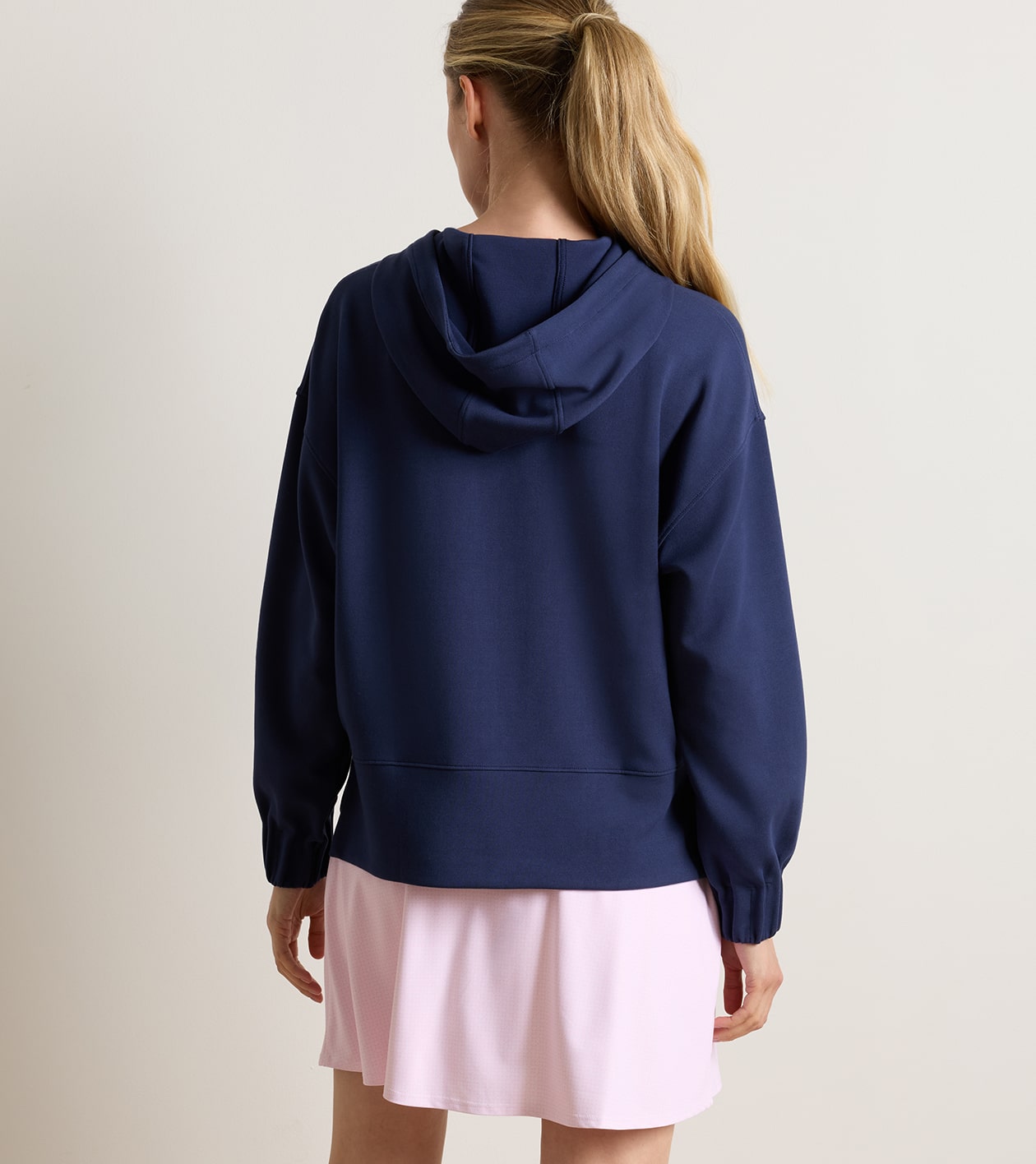 Flora Knit Hoodie in Navy - Alternate Image 2