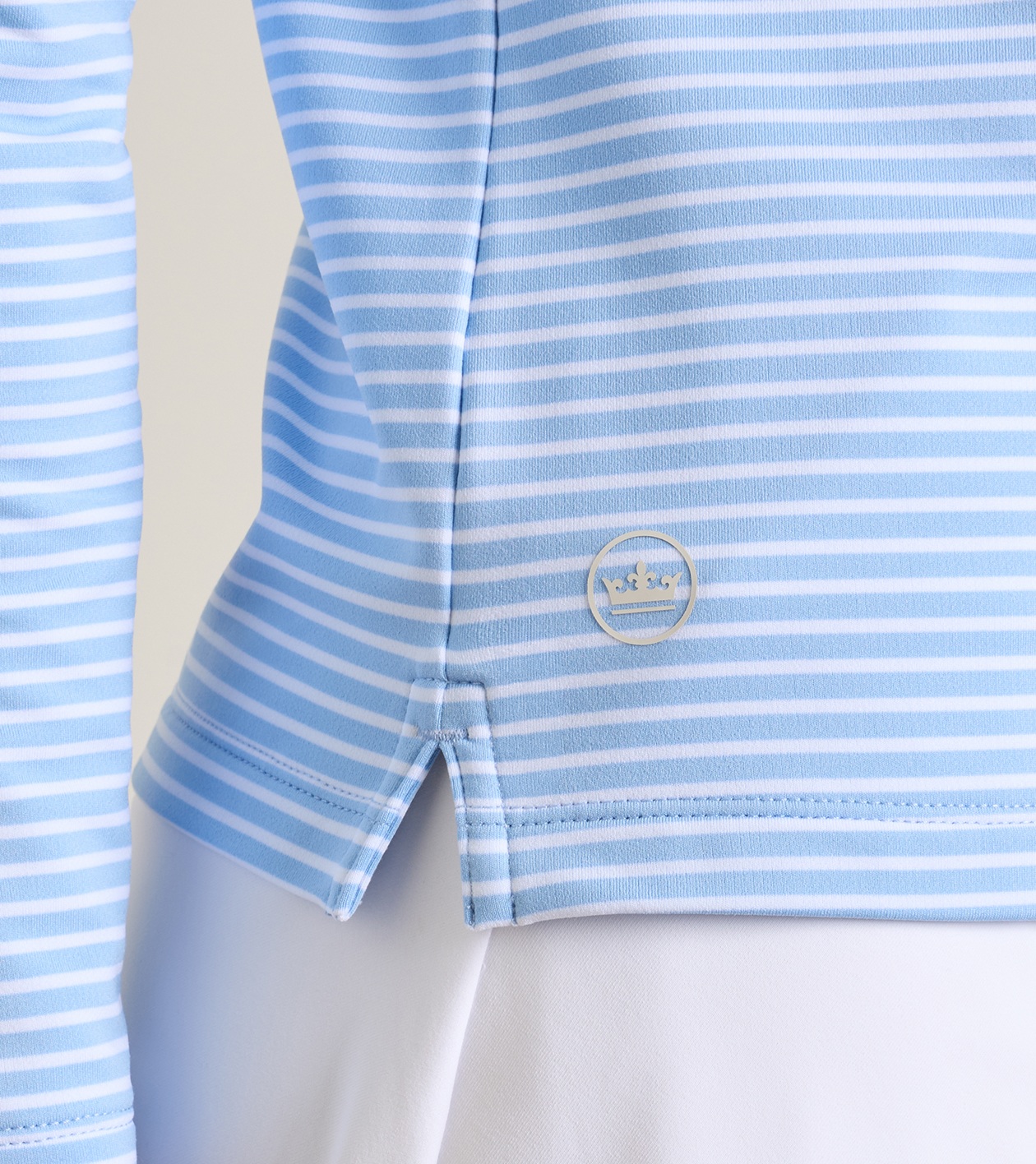 Pine Harbour Stripe Performance Hoodie in Cottage Blue - Alternate Image 3