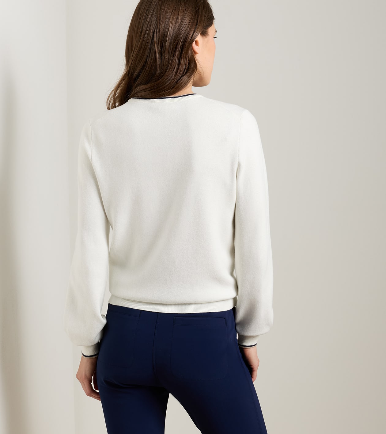 Coolspun Lite Cotton Crewneck in SOFT WHITE - Alternate Image 2