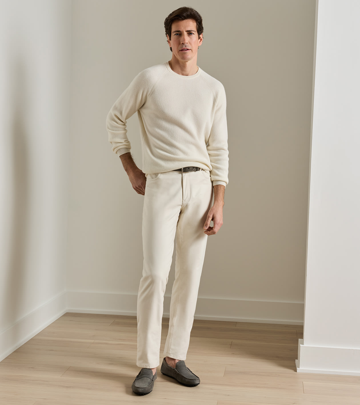 Manor Moleskin Five-Pocket Pant in Almond - Alternate Image 1