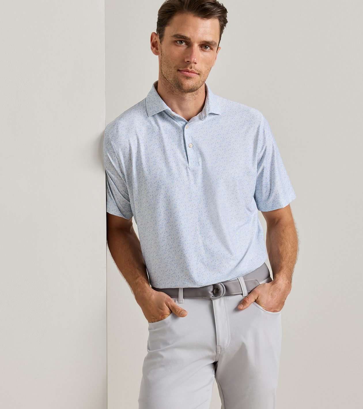 Andover Performance Jersey Polo in White - Alternate Image 1