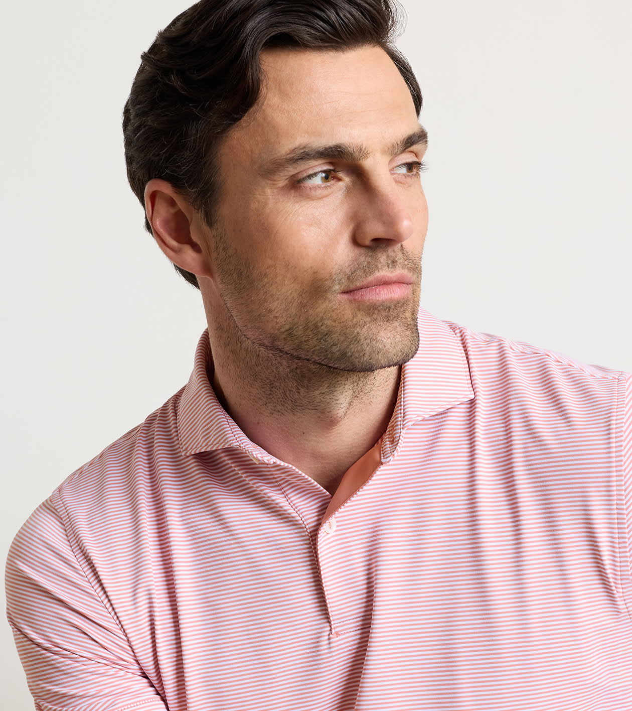 Cadenza Performance Jersey Polo in MELROSE PINK - Alternate Image 4
