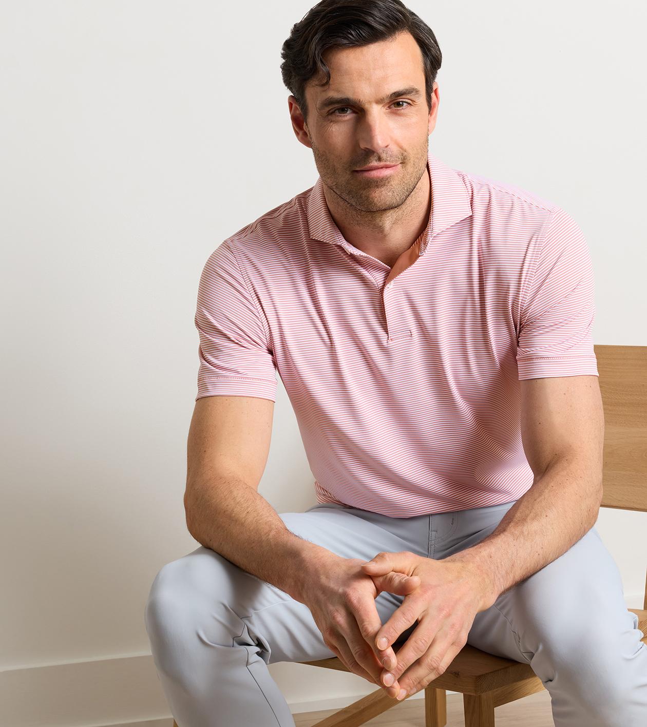Cadenza Performance Jersey Polo in MELROSE PINK - Alternate Image 1