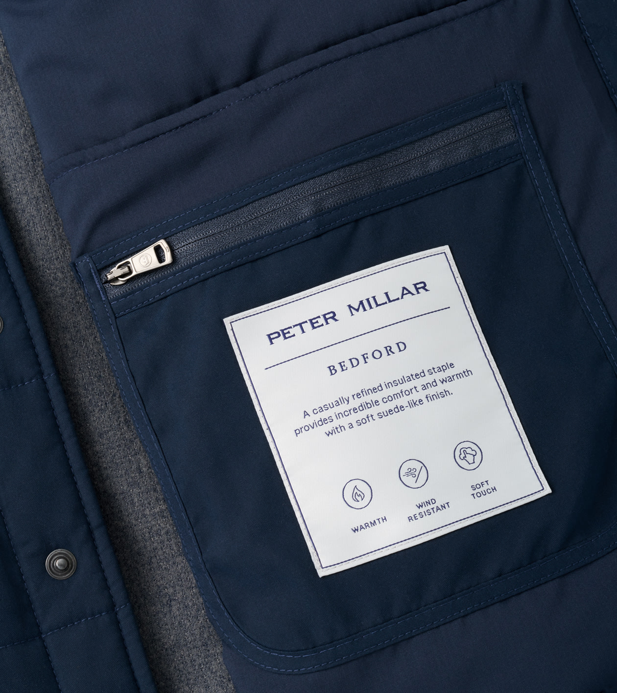 Bedford Hybrid Snap Jacket in Dark Navy - Alternate Image 5