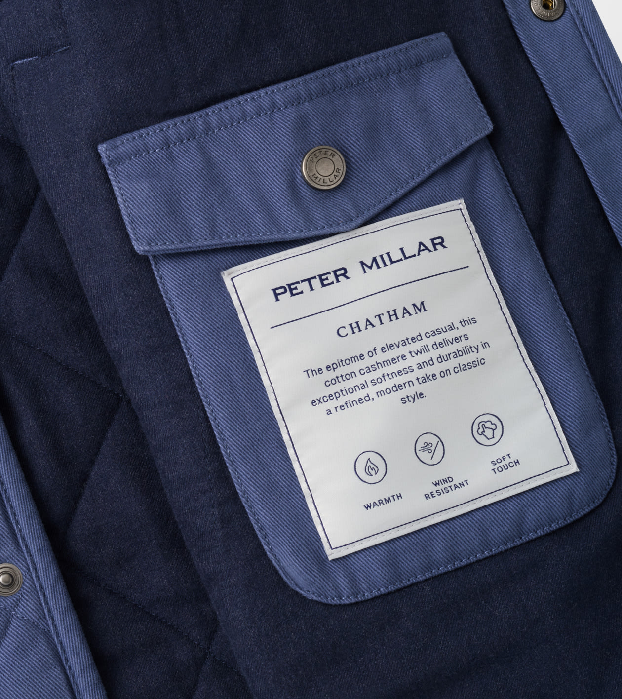 Chatham Cotton Cashmere Shirt Jacket in CROWN BLUE - Alternate Image 5