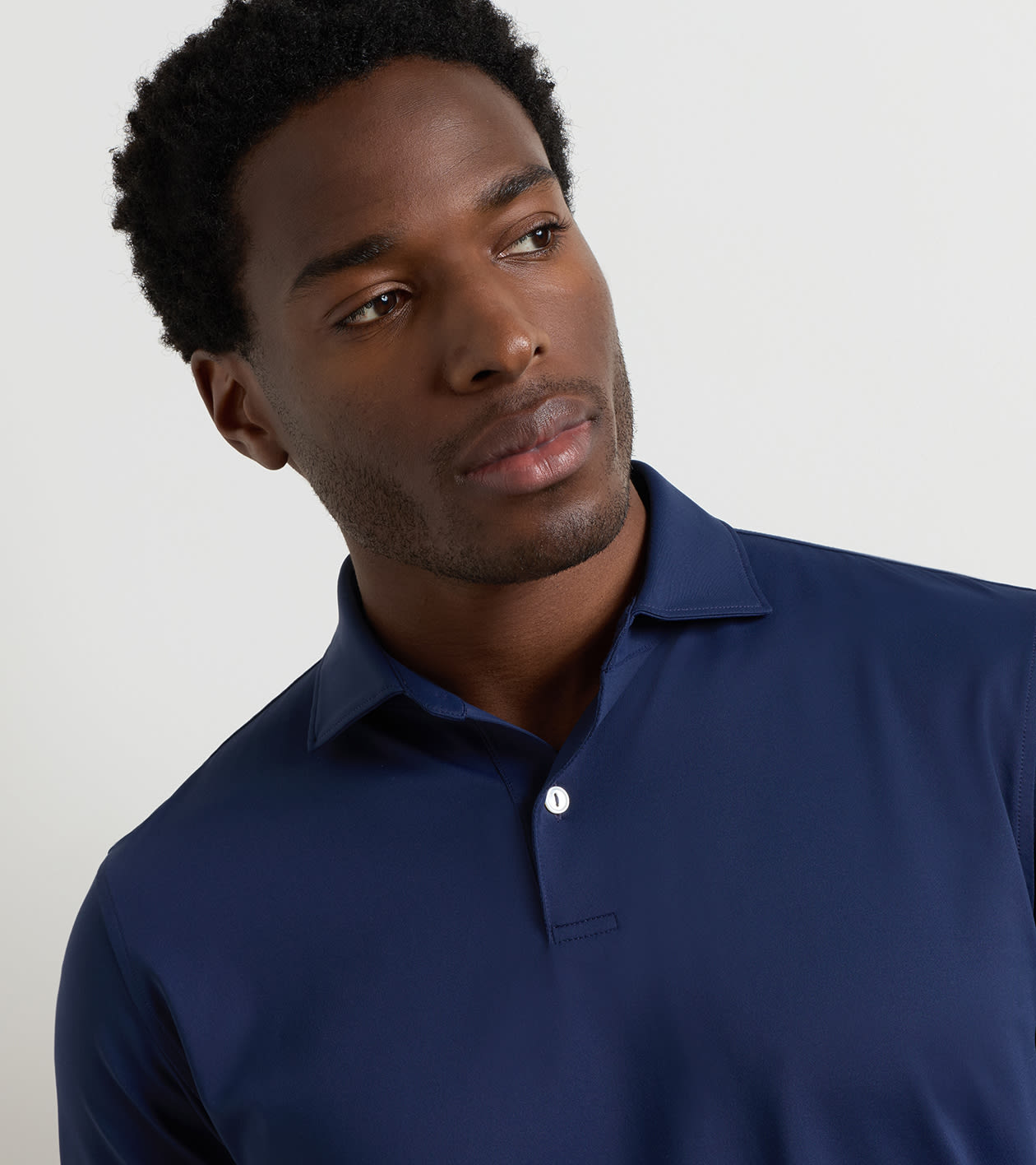 Solid Performance Jersey Polo in Navy - Alternate Image 4