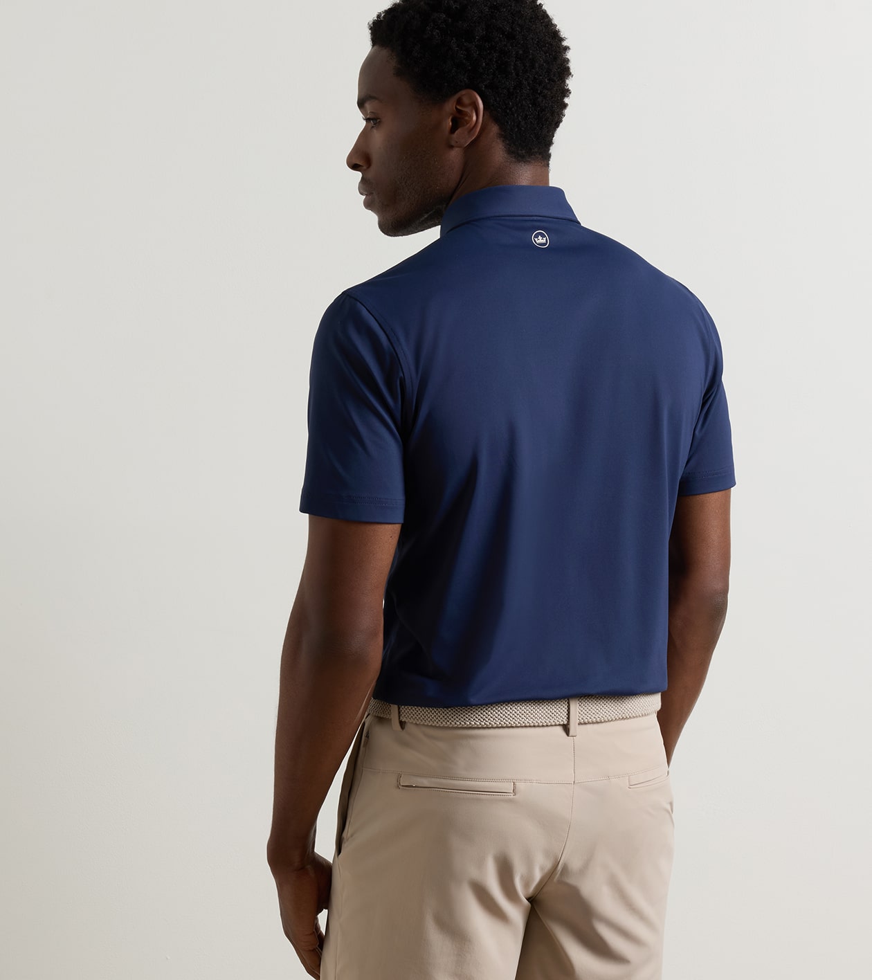 Solid Performance Jersey Polo in Navy - Alternate Image 2