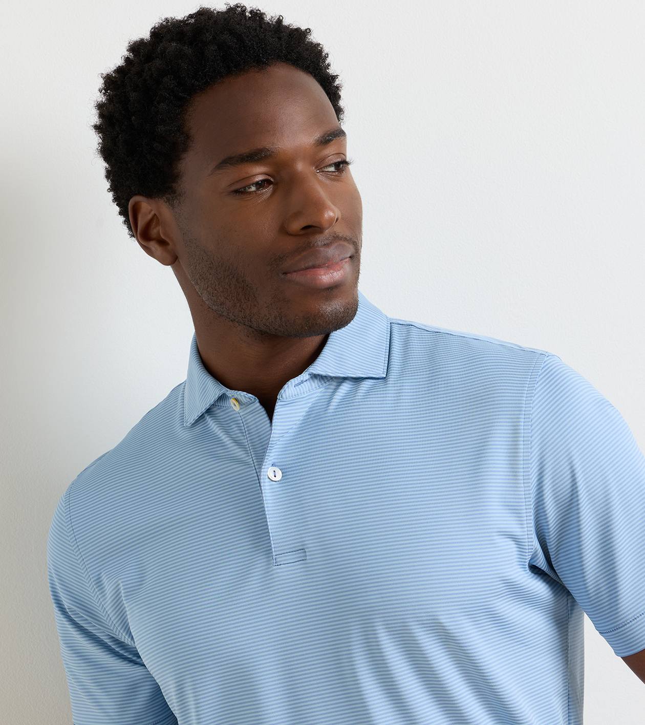 Cadenza Performance Jersey Polo in WINDY BLUE / SEAFLOWER - Alternate Image 4