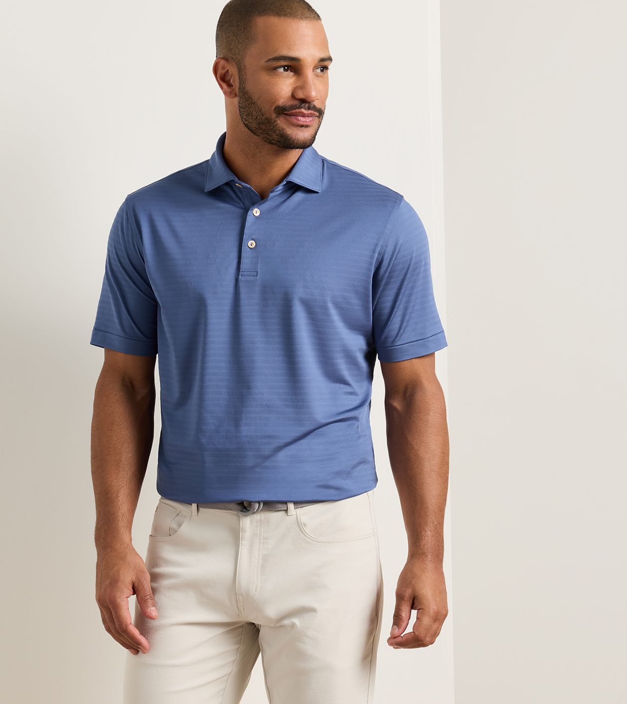 Clark Performance Jersey Polo in BALI BLUE - Alternate Image 1