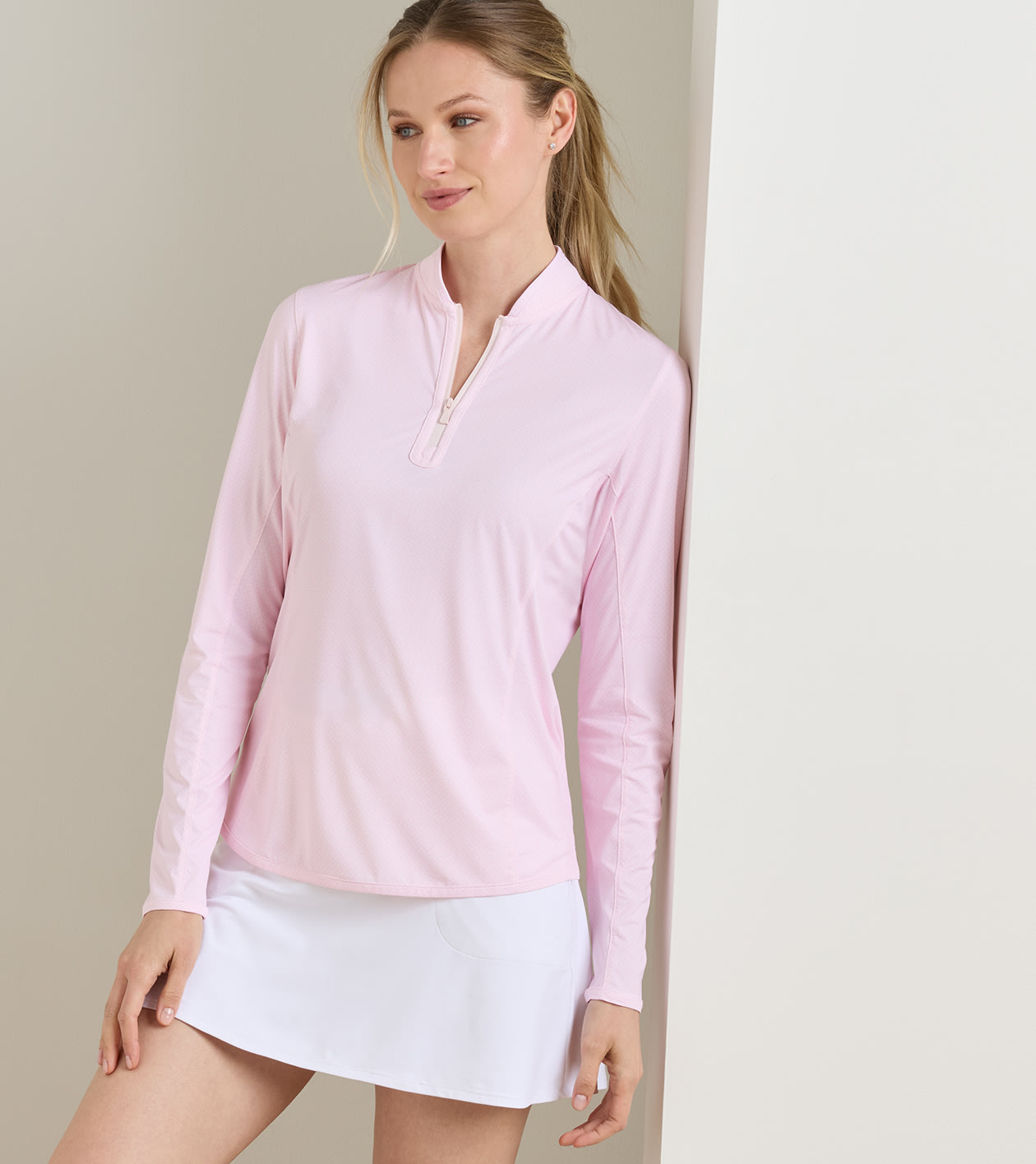 Shadebreak Playful Petals Lightweight Sunshirt in PEARL PINK - Alternate Image 1