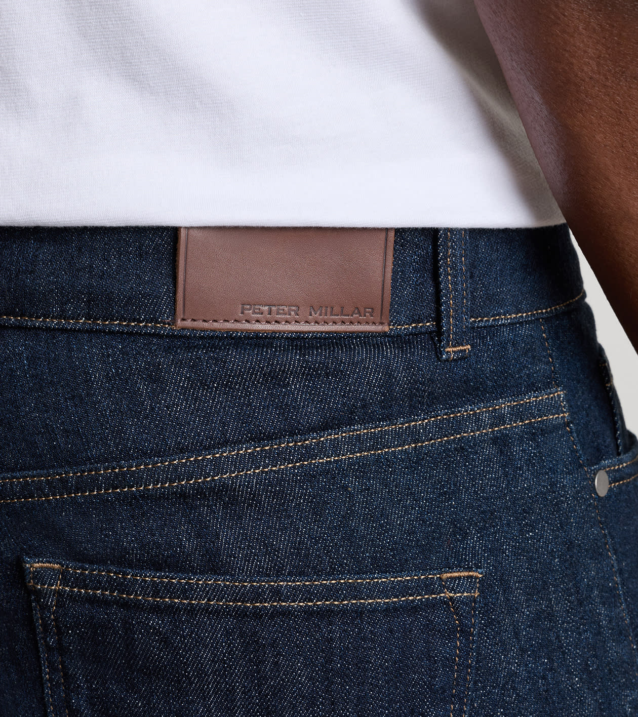 Vintage Washed Five-Pocket Denim in Dark Indigo - Alternate Image 3