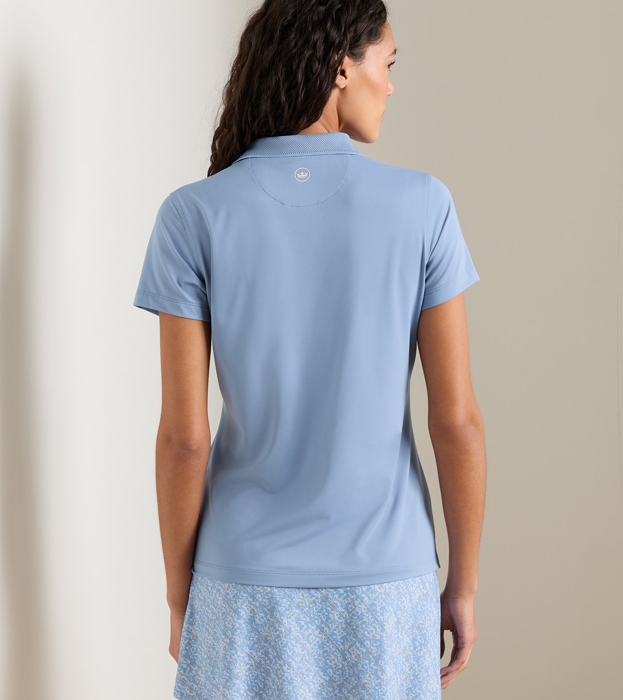 Keswick Zip Neck Short-Sleeve Polo in RAINWATER - Alternate Image 2