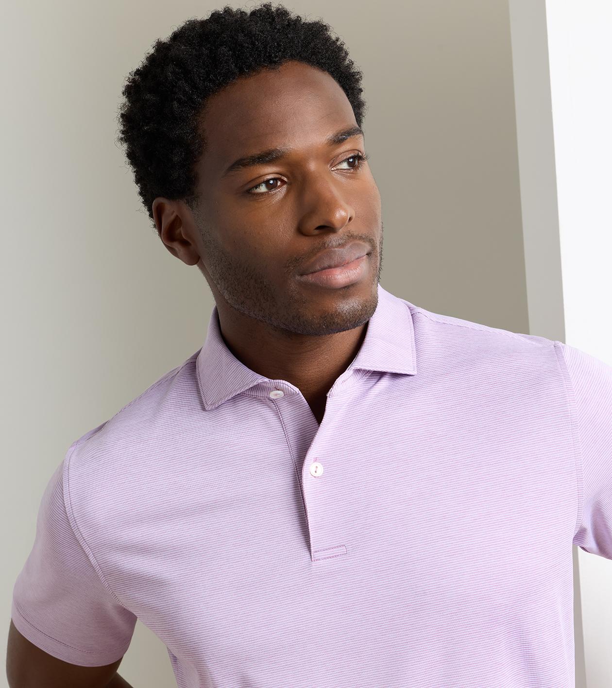 Treble Performance Jersey Polo in SOFT ORCHID - Alternate Image 4