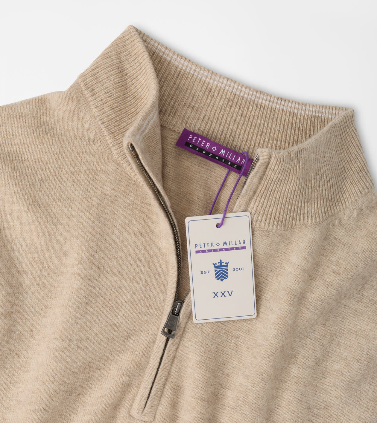 25th Anniversary Cashmere Quarter-Zip Jumper in TUMBLEWEED - Alternate Image 5