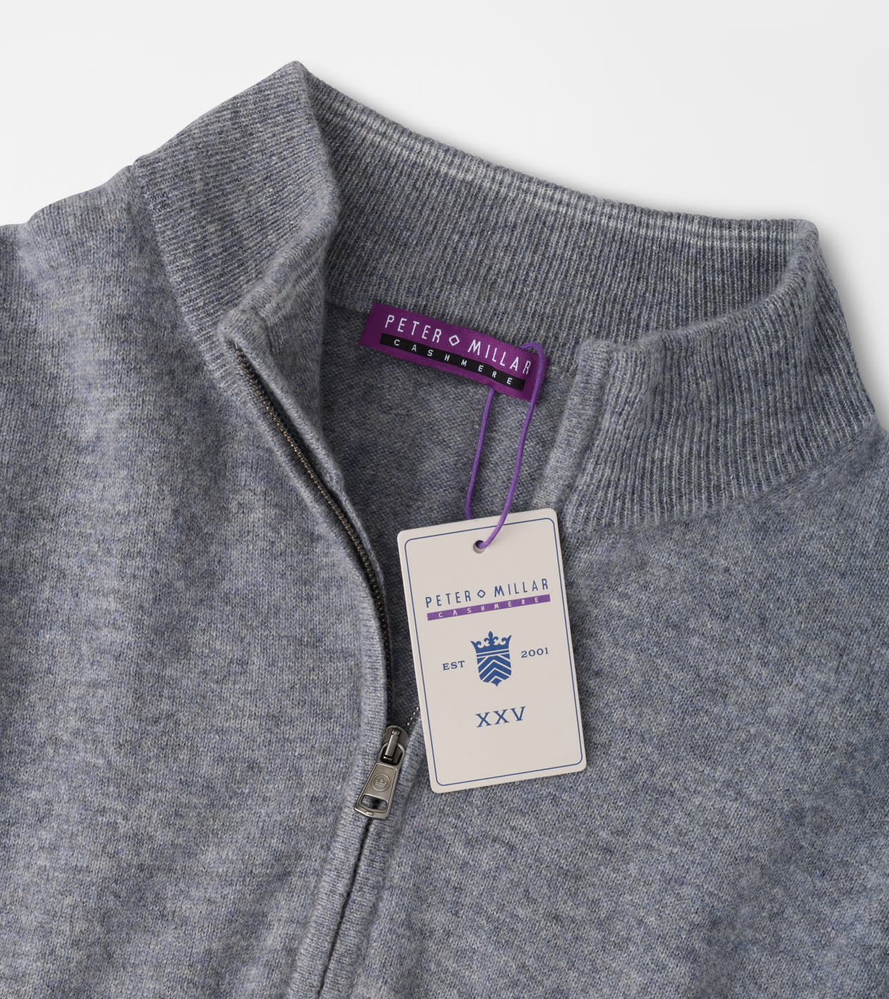 25th Anniversary Cashmere Quarter-Zip Jumper in OSLO GREY - Alternate Image 5