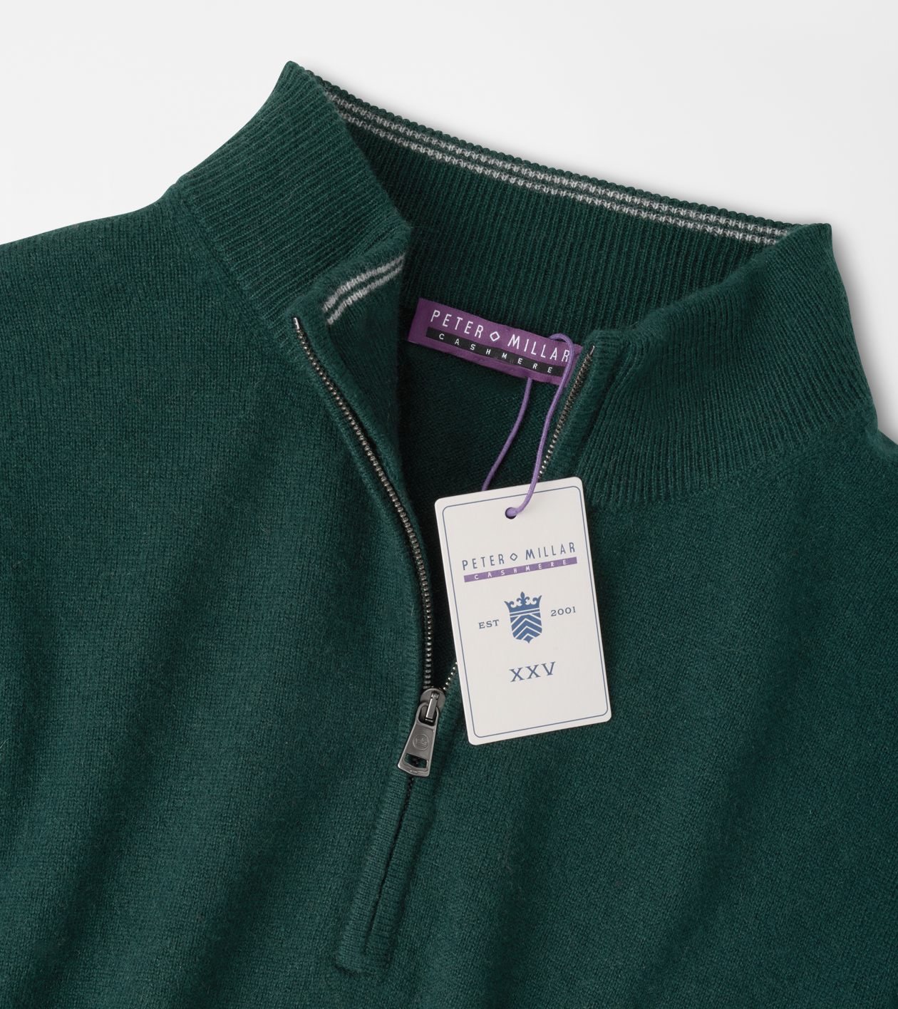 25th Anniversary Cashmere Quarter-Zip Jumper in PINE BROOK - Alternate Image 5