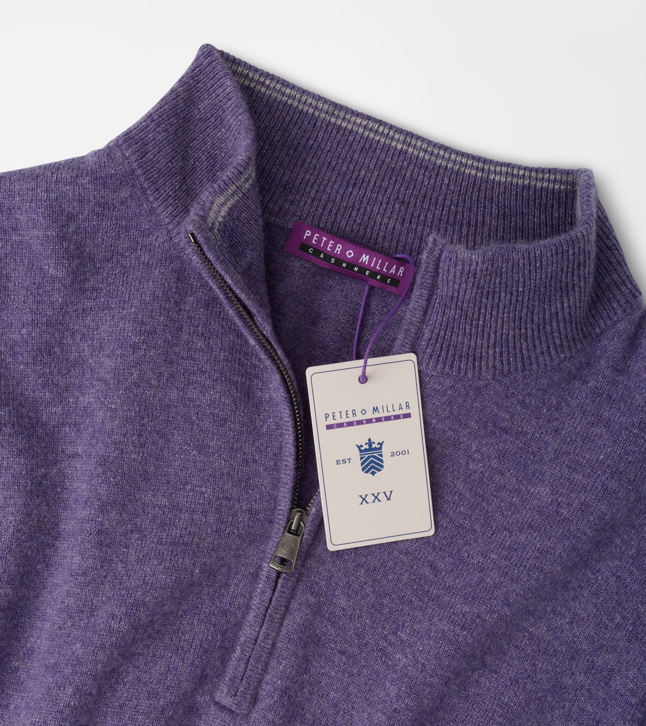 25th Anniversary Cashmere Quarter-Zip Jumper in PURPLE FIG - Alternate Image 4
