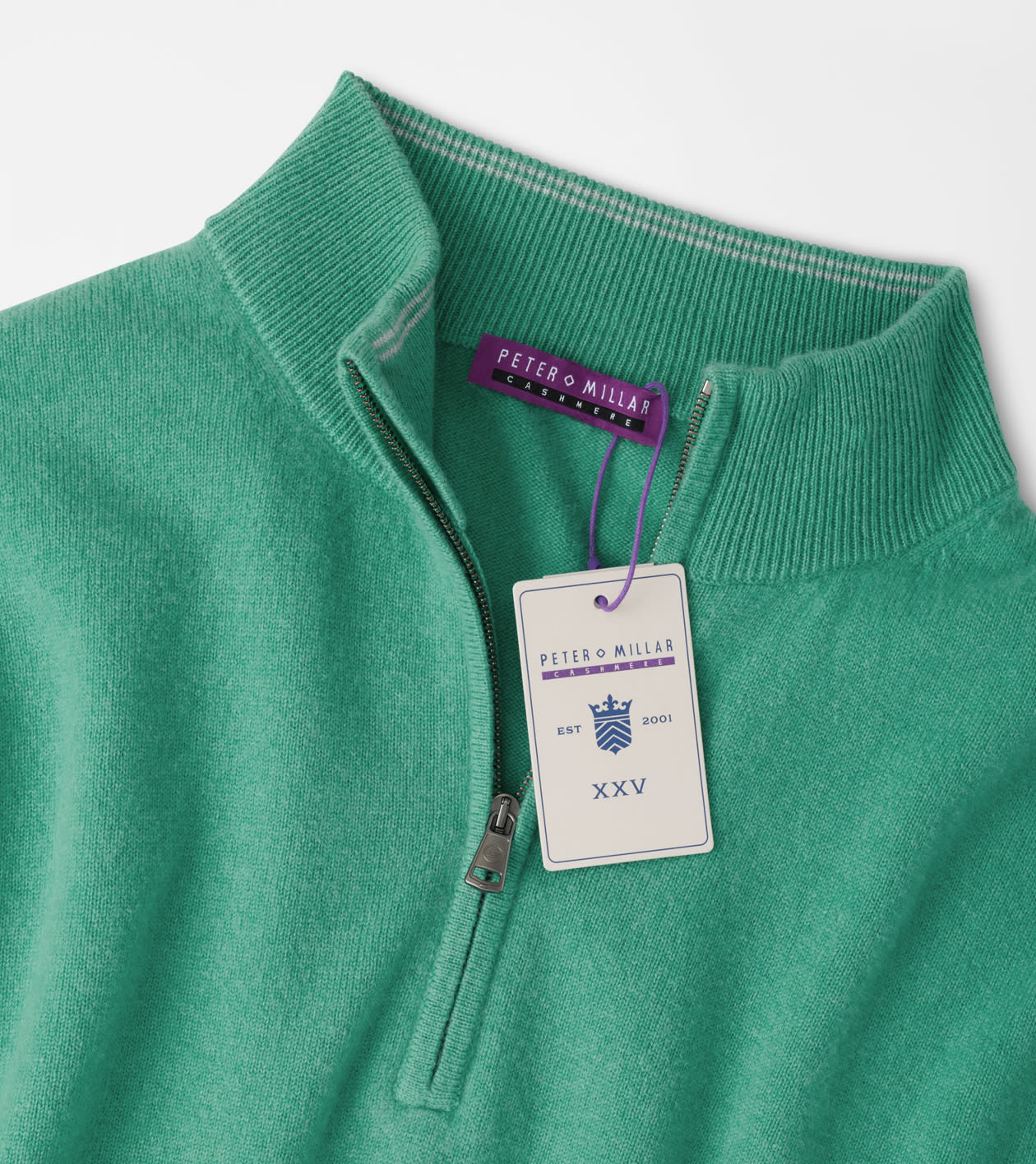 25th Anniversary Cashmere Quarter-Zip Jumper in MINT - Alternate Image 5