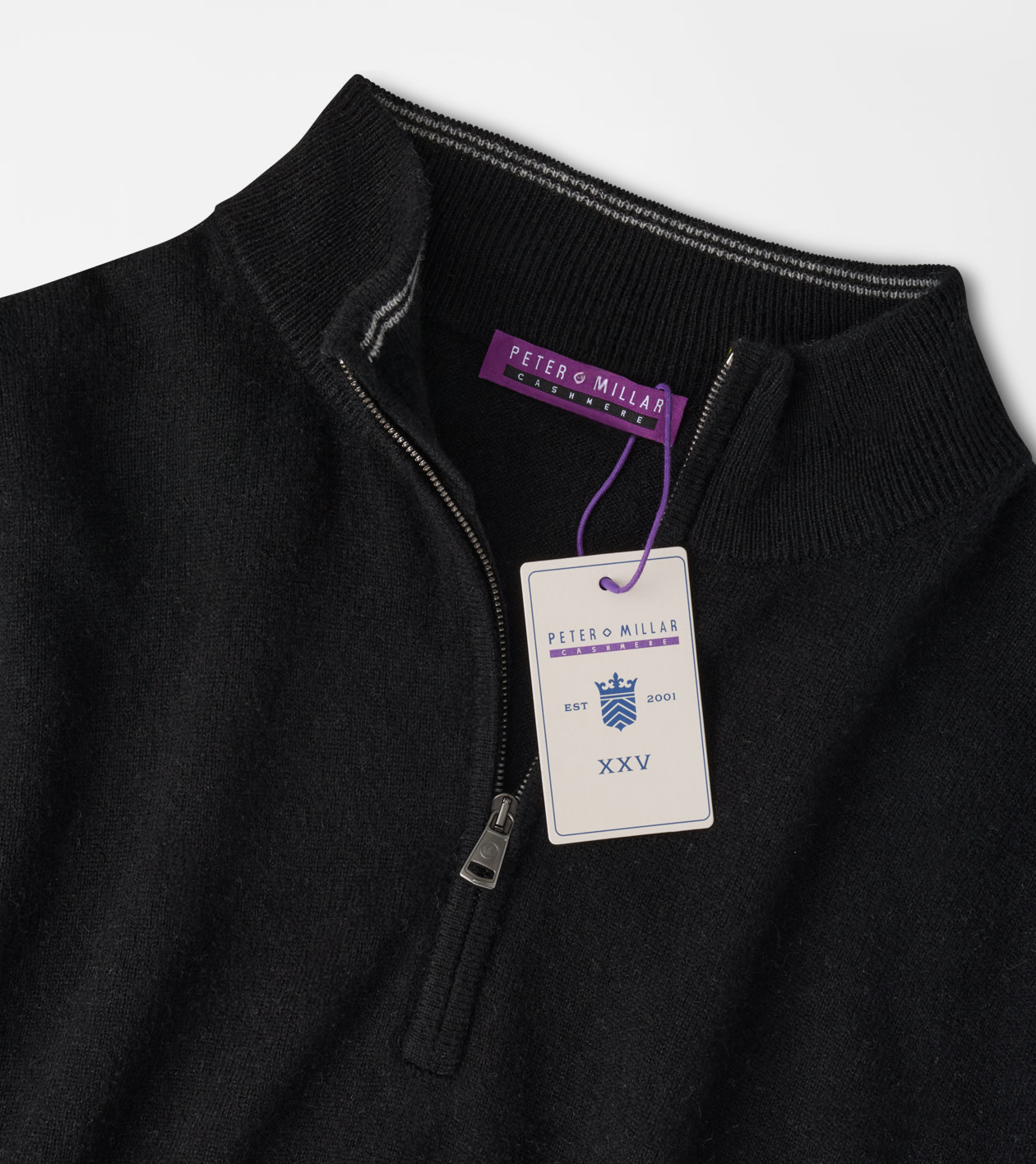25th Anniversary Cashmere Quarter-Zip Jumper in Black - Alternate Image 5