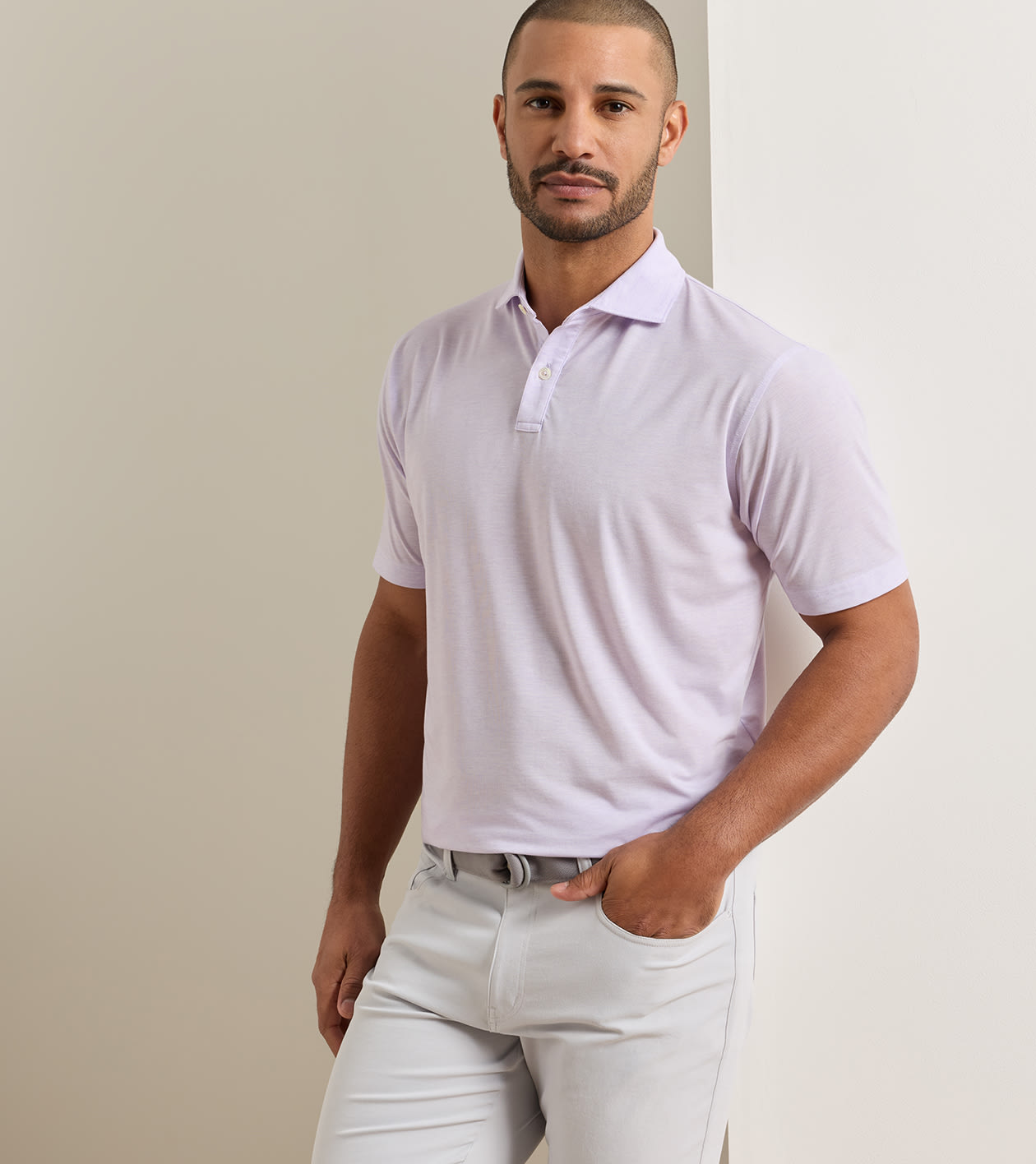 ETC Performance Jersey Polo in GARDEN VIOLET - Alternate Image 1