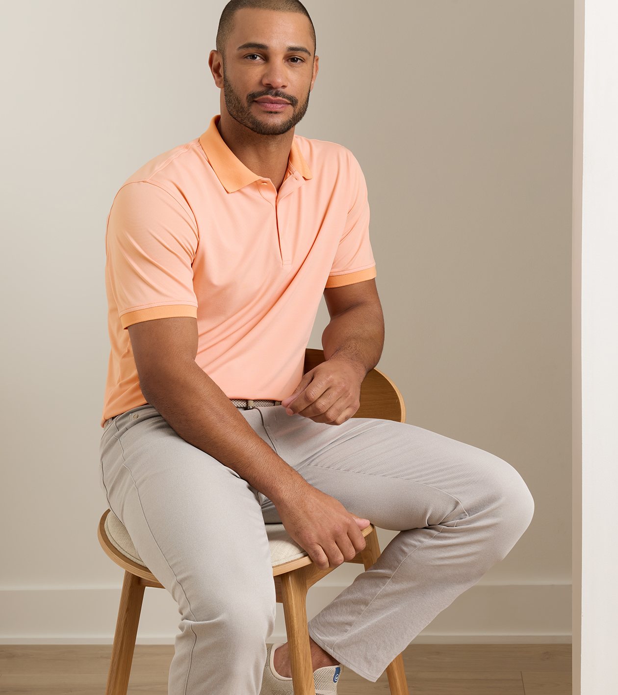 Holden Performance Jersey Polo in PAPAYA - Alternate Image 1