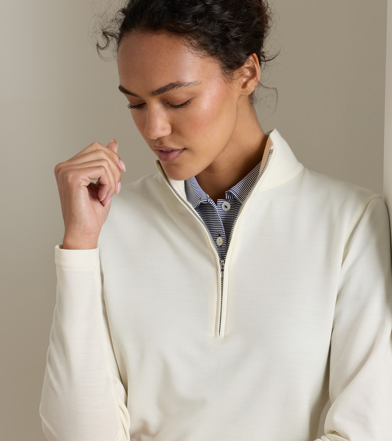 Excursionist Flex Knit Quarter-Zip in Ivory - Alternate Image 3