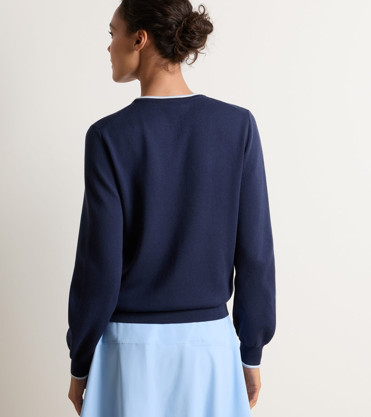 Coolspun Lite Cotton Crewneck in Navy - Alternate Image 2