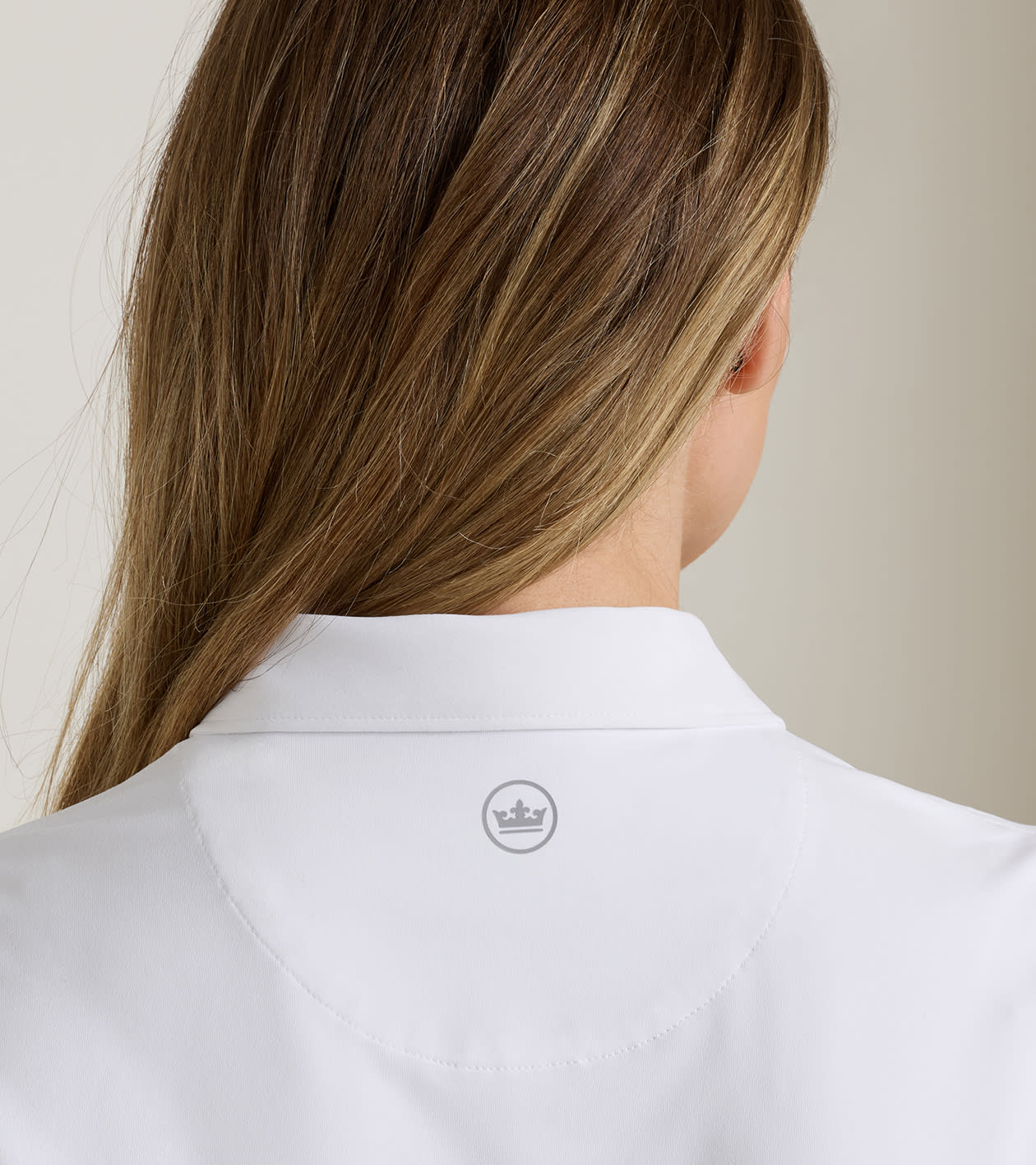 Women's Short Sleeve Button Polo in White - Alternate Image 3