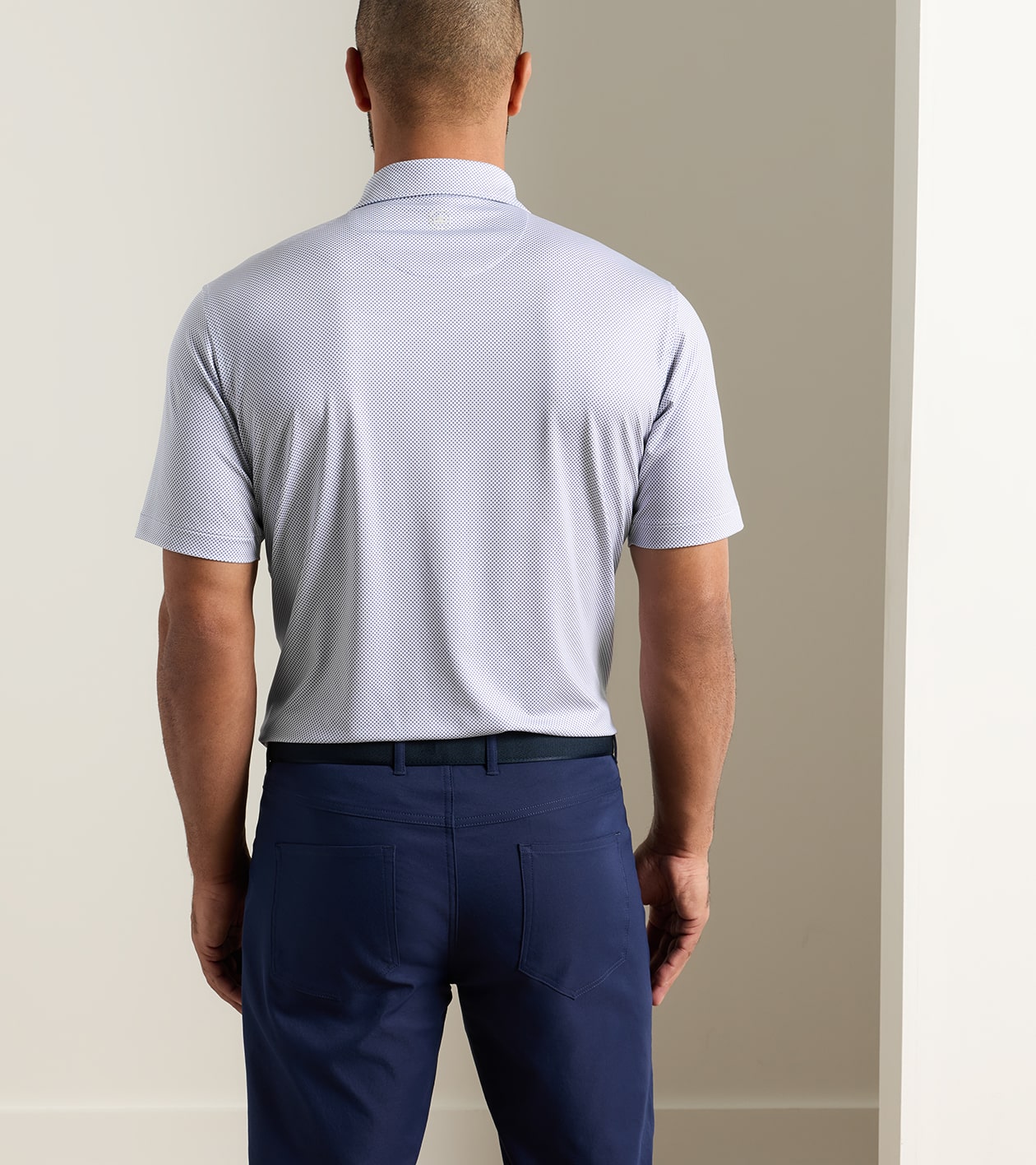 Phoenix Performance Jersey Polo in WHITE / BAIL BLUE - Alternate Image 2