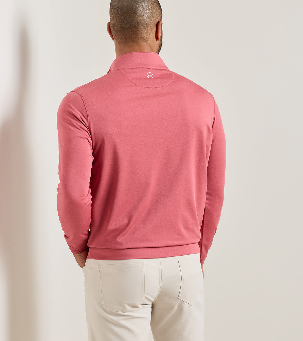 Perth M&eacute;lange Performance Quarter-Zip in RED CORAL - Alternate Image 2